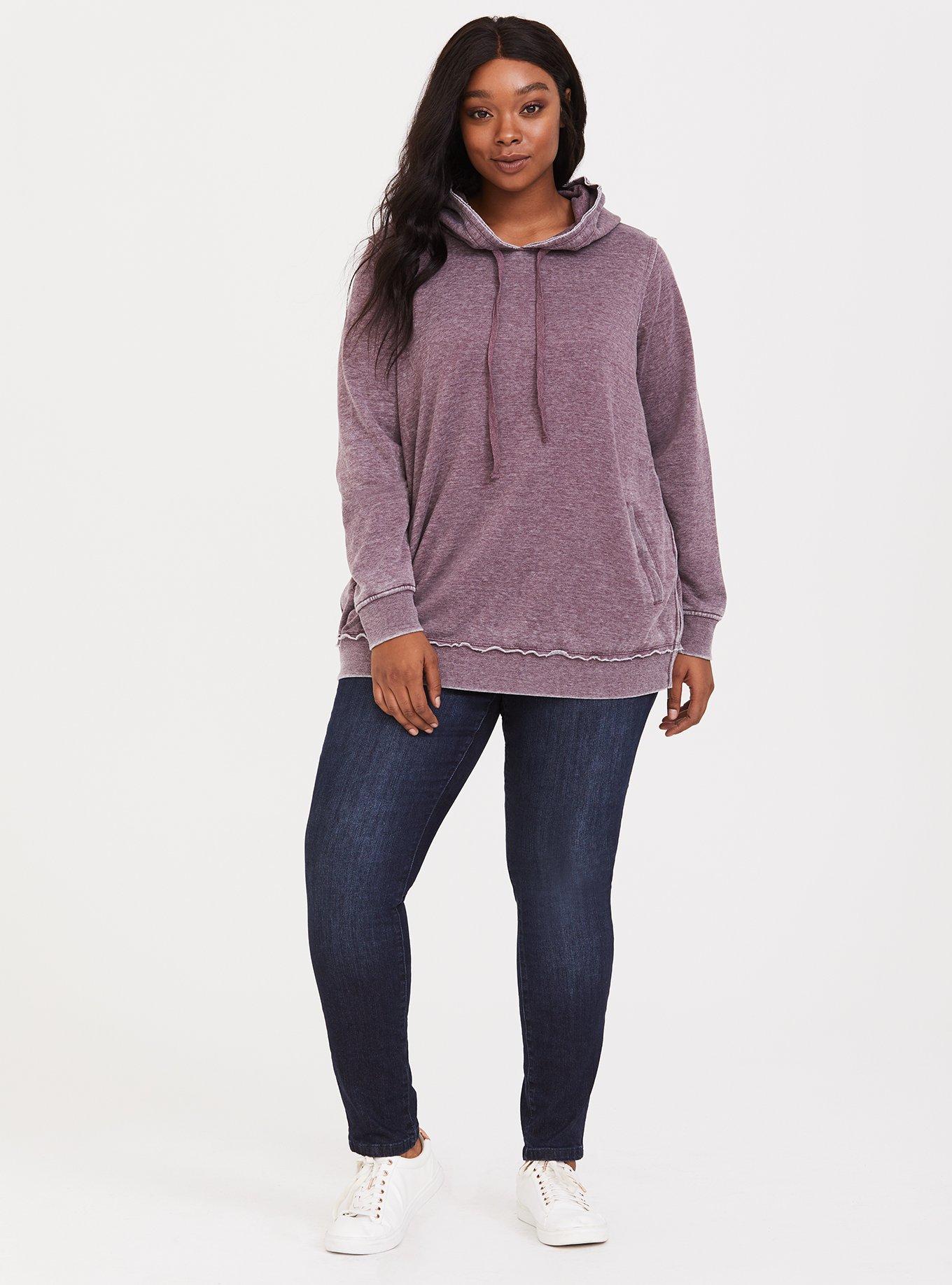 Plus Size - Cozy Knit Side Zip Tunic Hoodie - Torrid