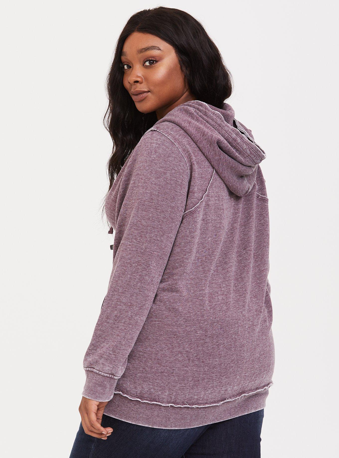 Plus Size - Cozy Knit Side Zip Tunic Hoodie - Torrid