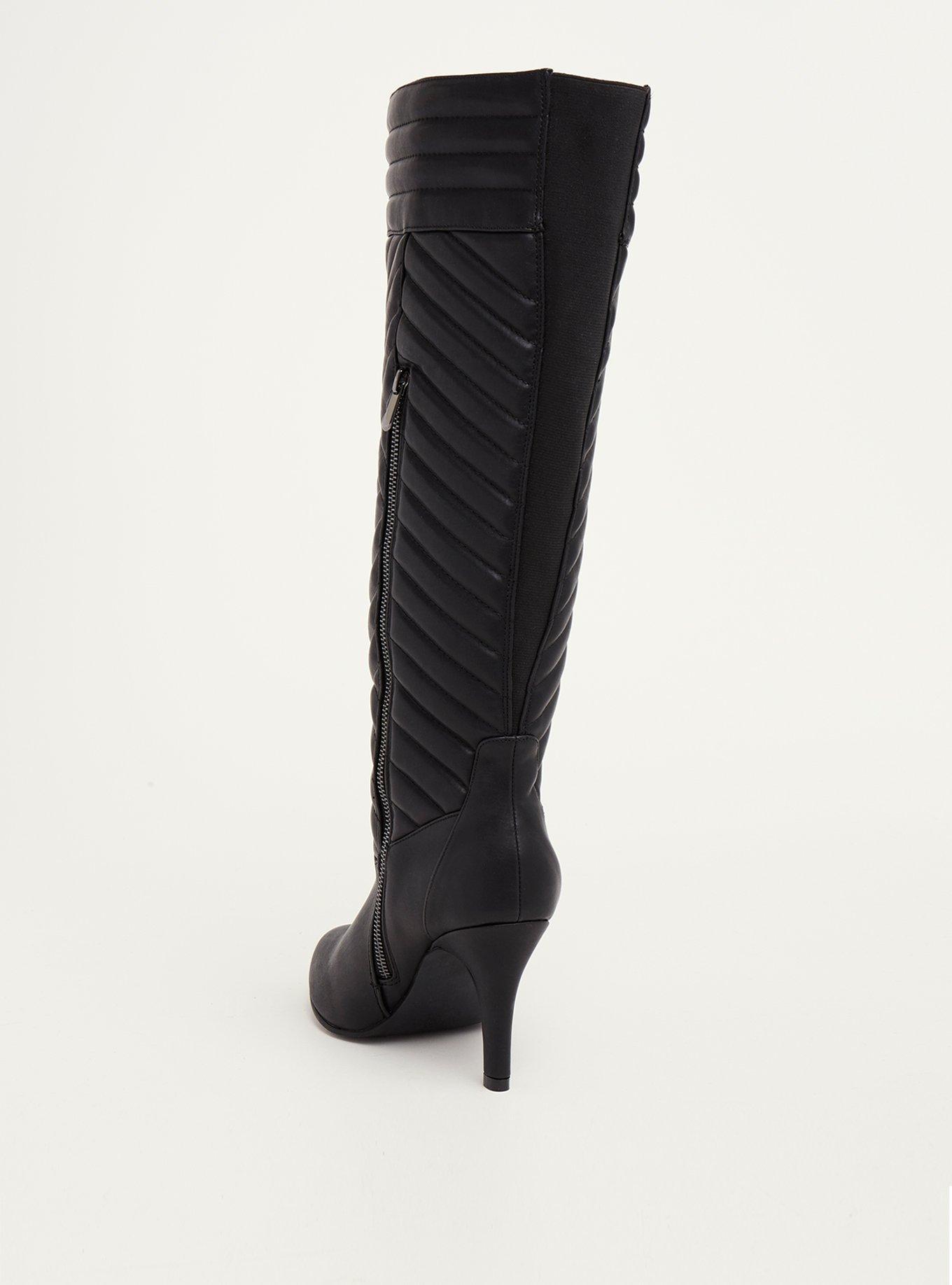 wide calf quilted boots