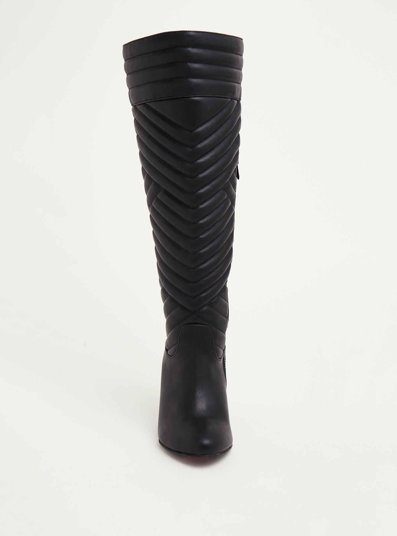 wide calf quilted boots