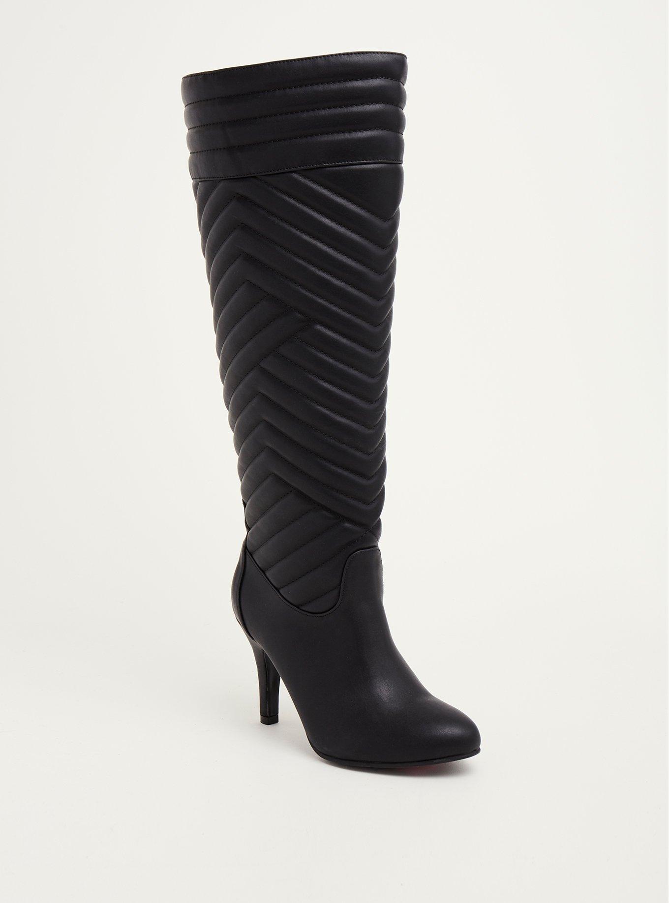 Wide calf quilted boots sales