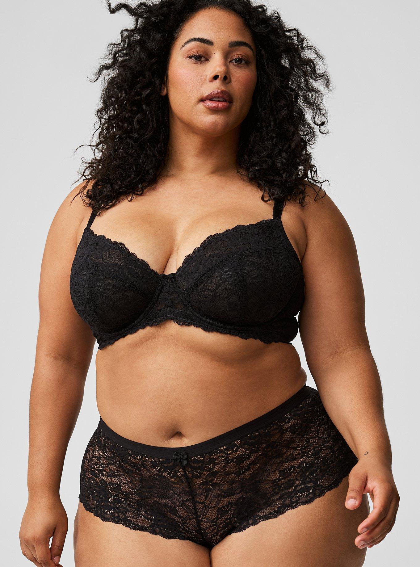 Plus Size - Shine And Lace Mid-Rise Cheeky Panty - Torrid