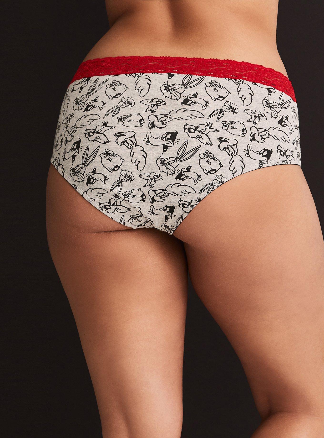 Plus Size Heather Grey Looney Tunes Hipster Panty, MULTI, alternate