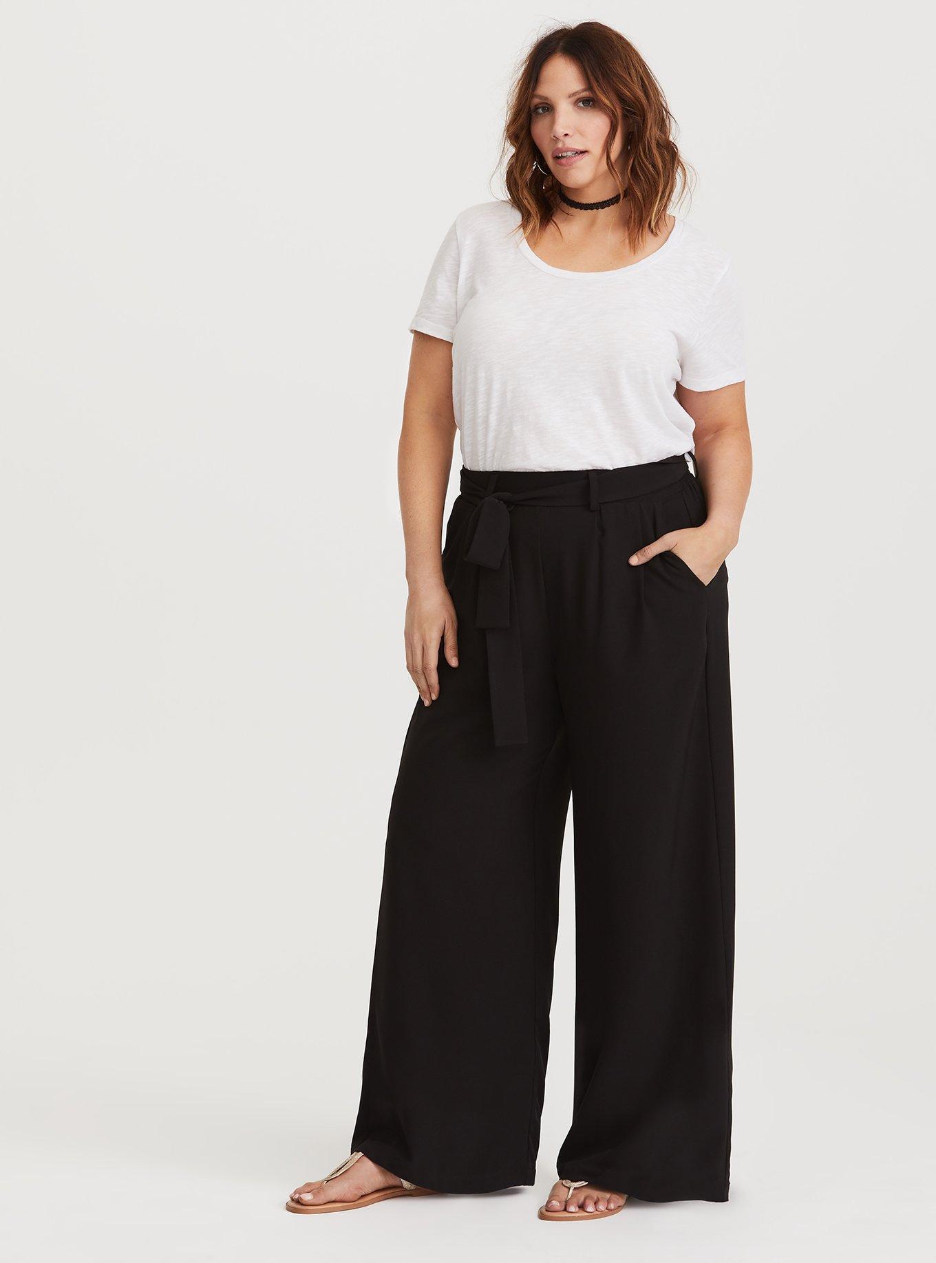 Plus Size - Red Crepe Wide Leg Pant - Torrid