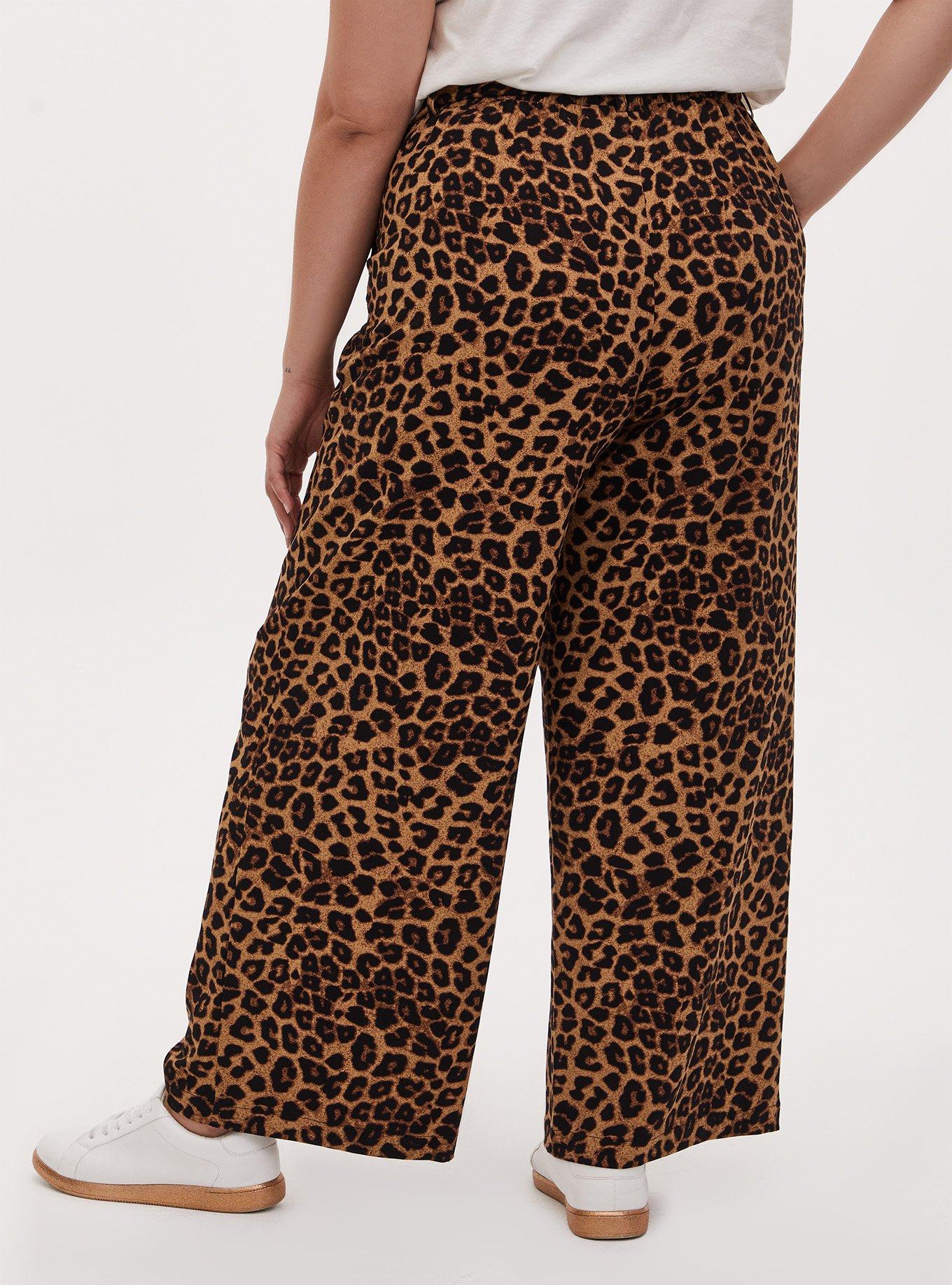 Leopard Print Wide Leg Pants - Medium  Printed wide leg pants, Flowy wide  leg pants, Animal print pants