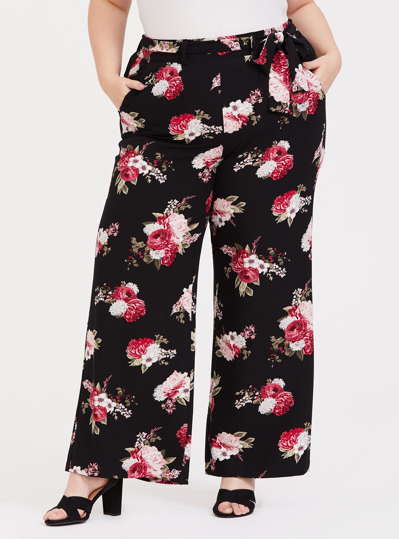 Plus Size - Red Crepe Wide Leg Pant - Torrid