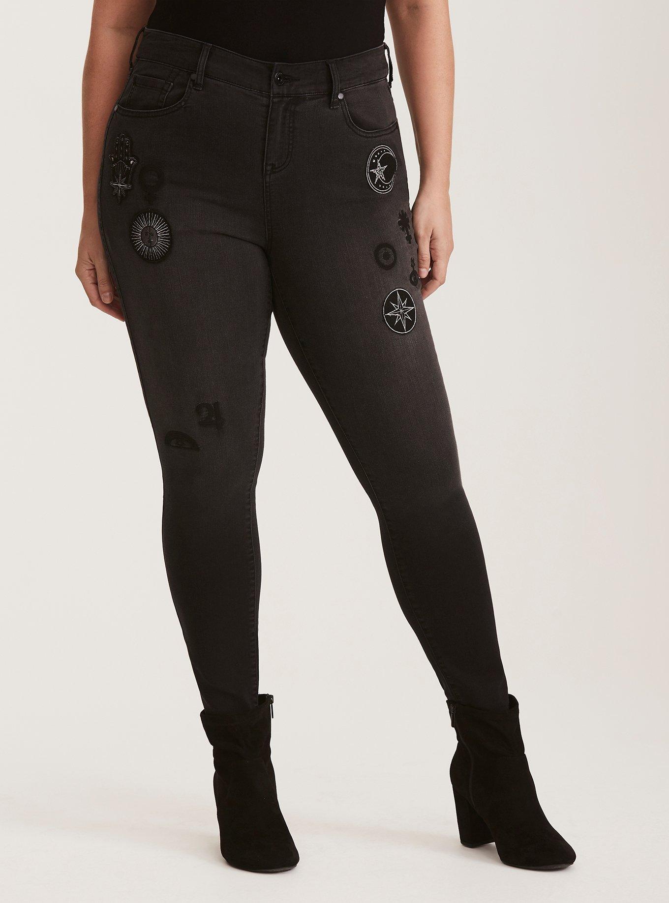 Premium Stretch Ultra Skinny Jean &ndash; Patched Black Wash, DEAD OF NIGHT, alternate