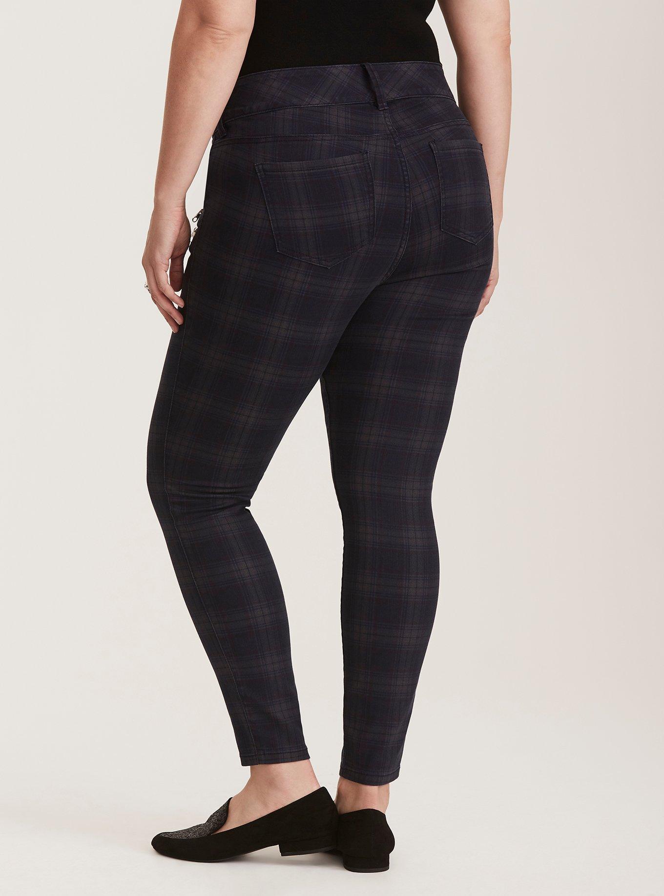 Plus Size - Jeggings - Plaid Print Red Wash - Torrid