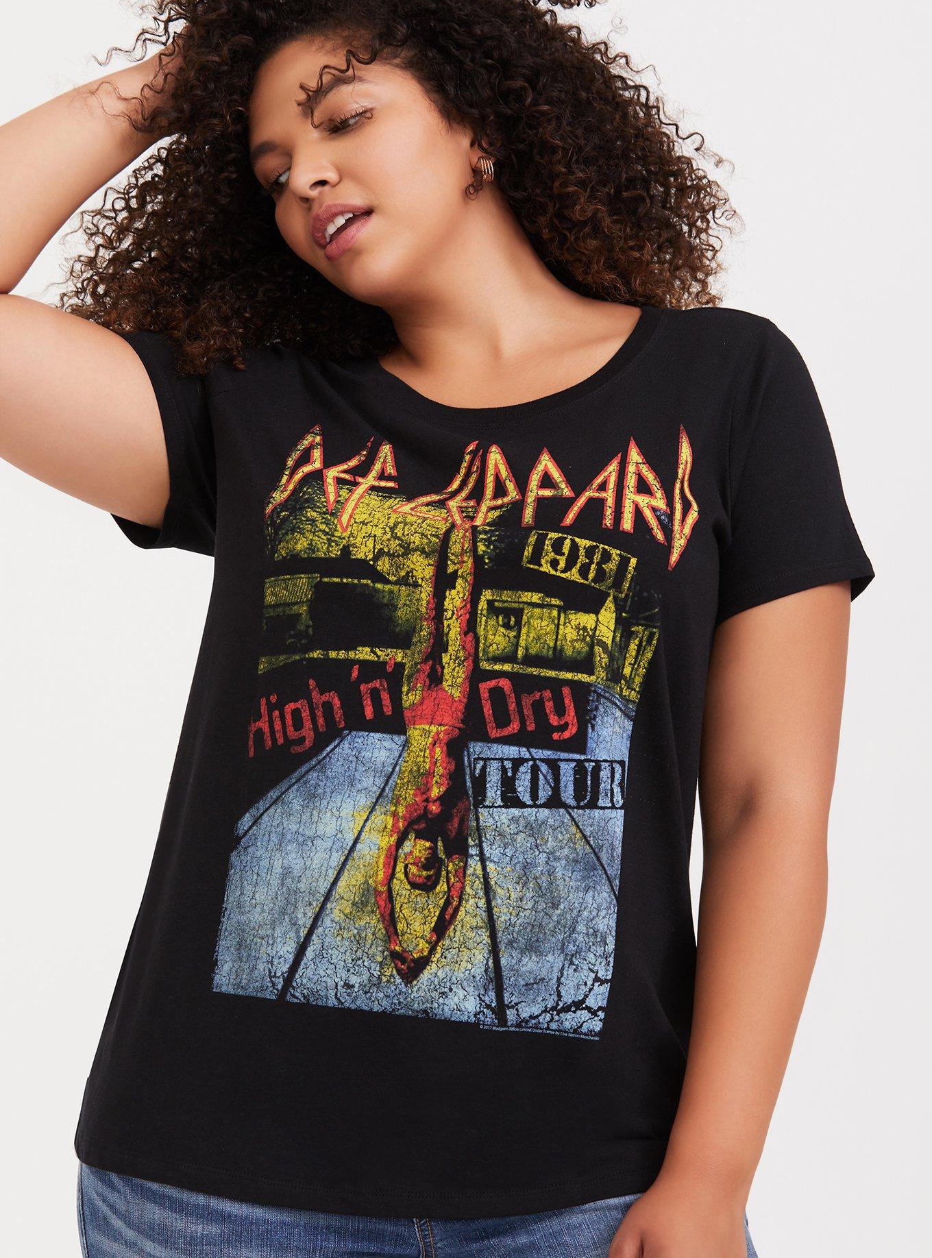 Def Leppard T-Shirt Ringer Ufficiale - High 'N' Dry - Colore Verde - Unisex