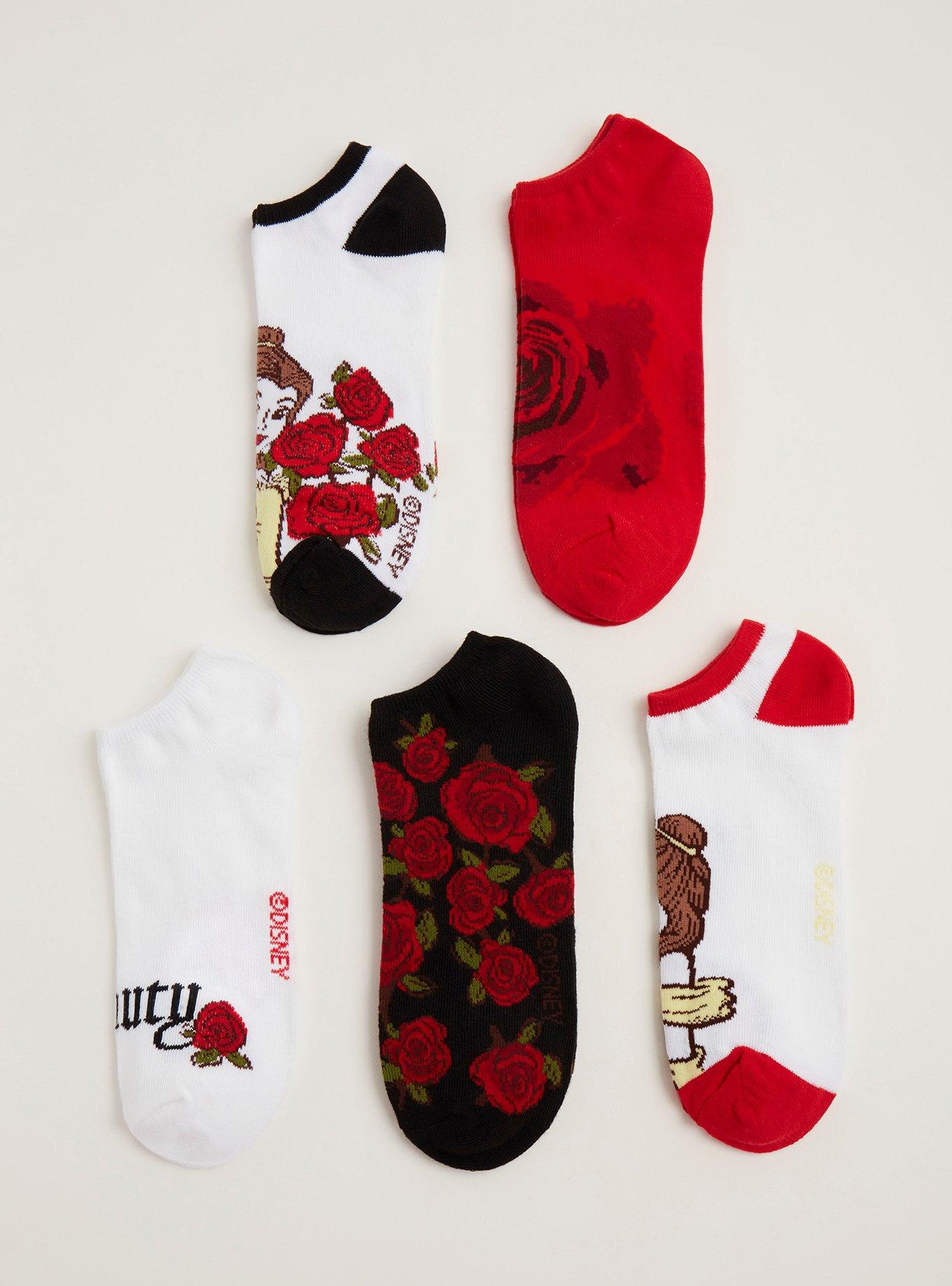 Disney Beauty and the Beast Roses Socks - Pack of 5, MULTI, alternate