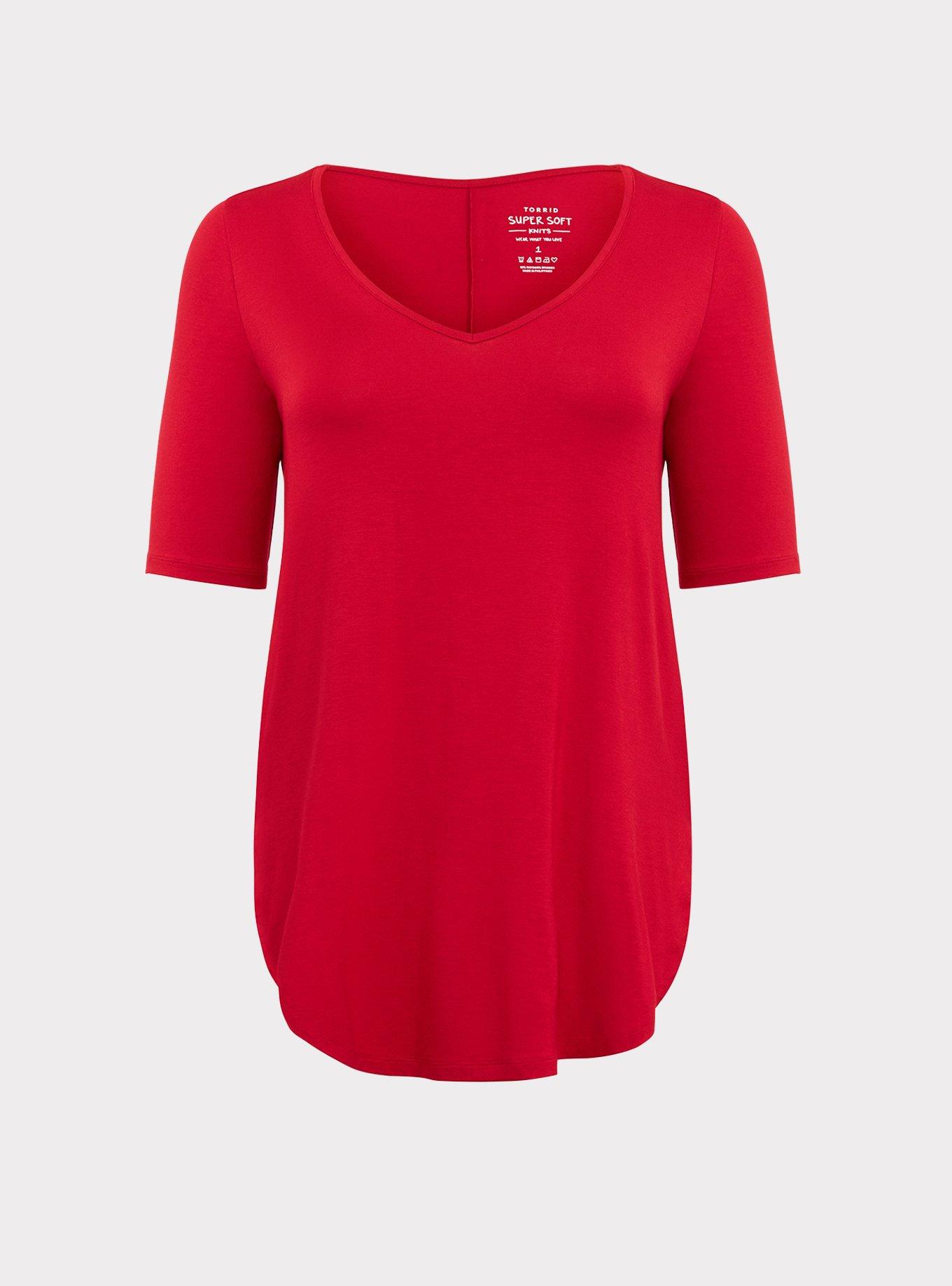 Super Soft Red Favorite Tunic Tee, , hi-res