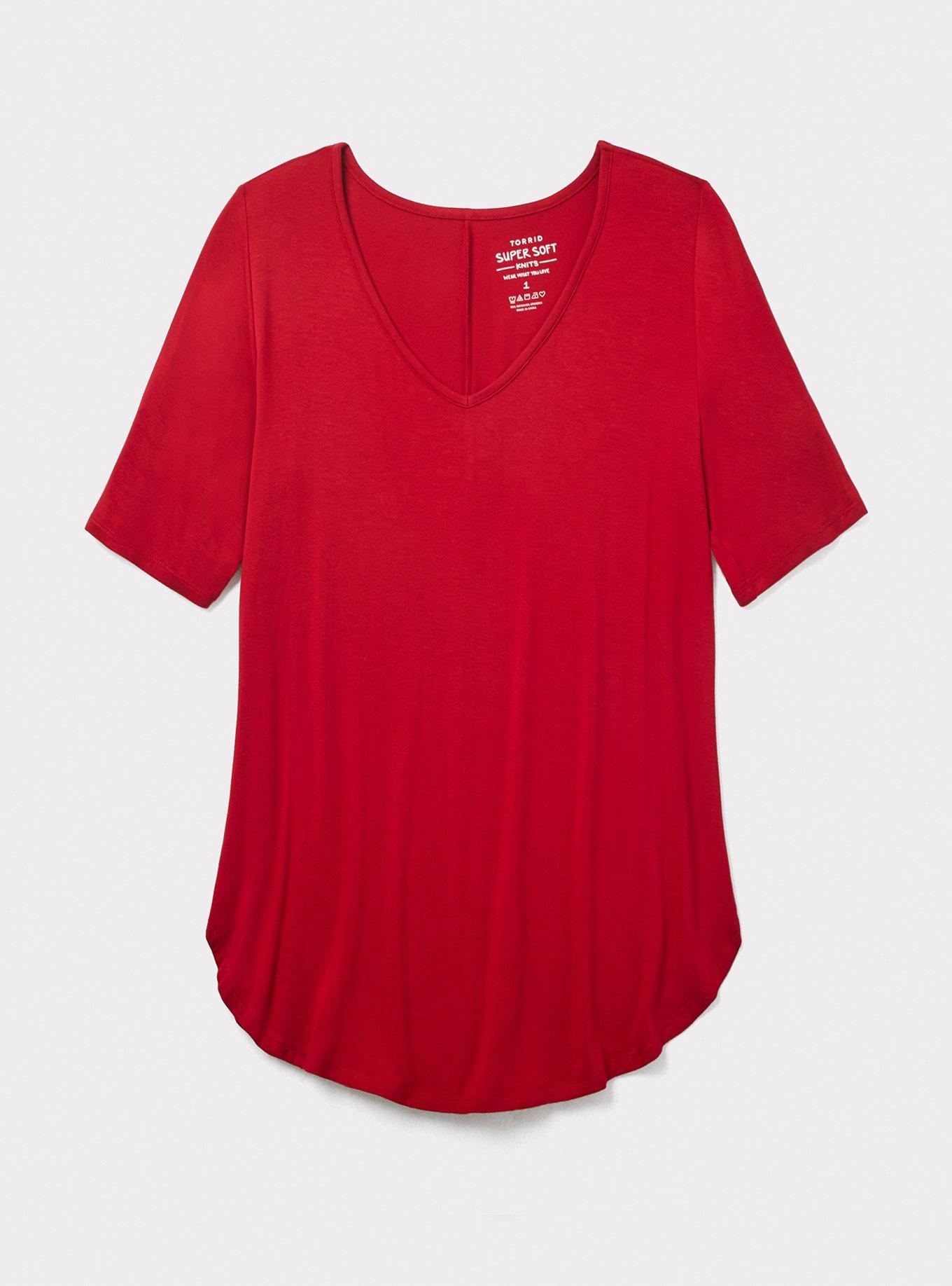 Super Soft Red Favorite Tunic Tee, , hi-res