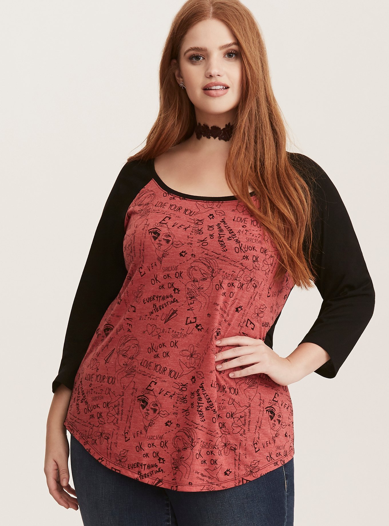 Plus Size - Verbiage Raglan Tee - Torrid