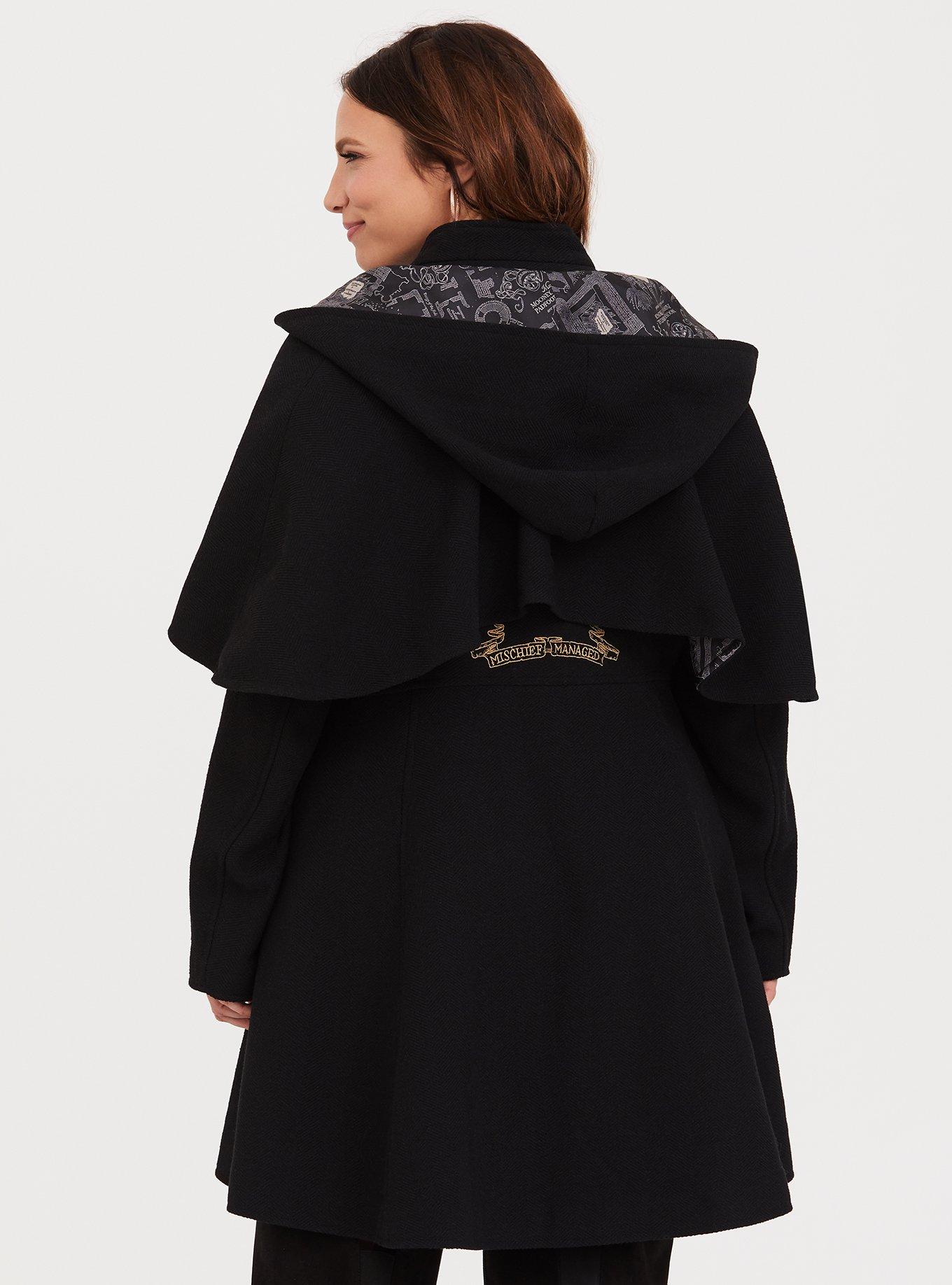 Harry Potter Embroidered Capelet Coat, DEEP BLACK, alternate