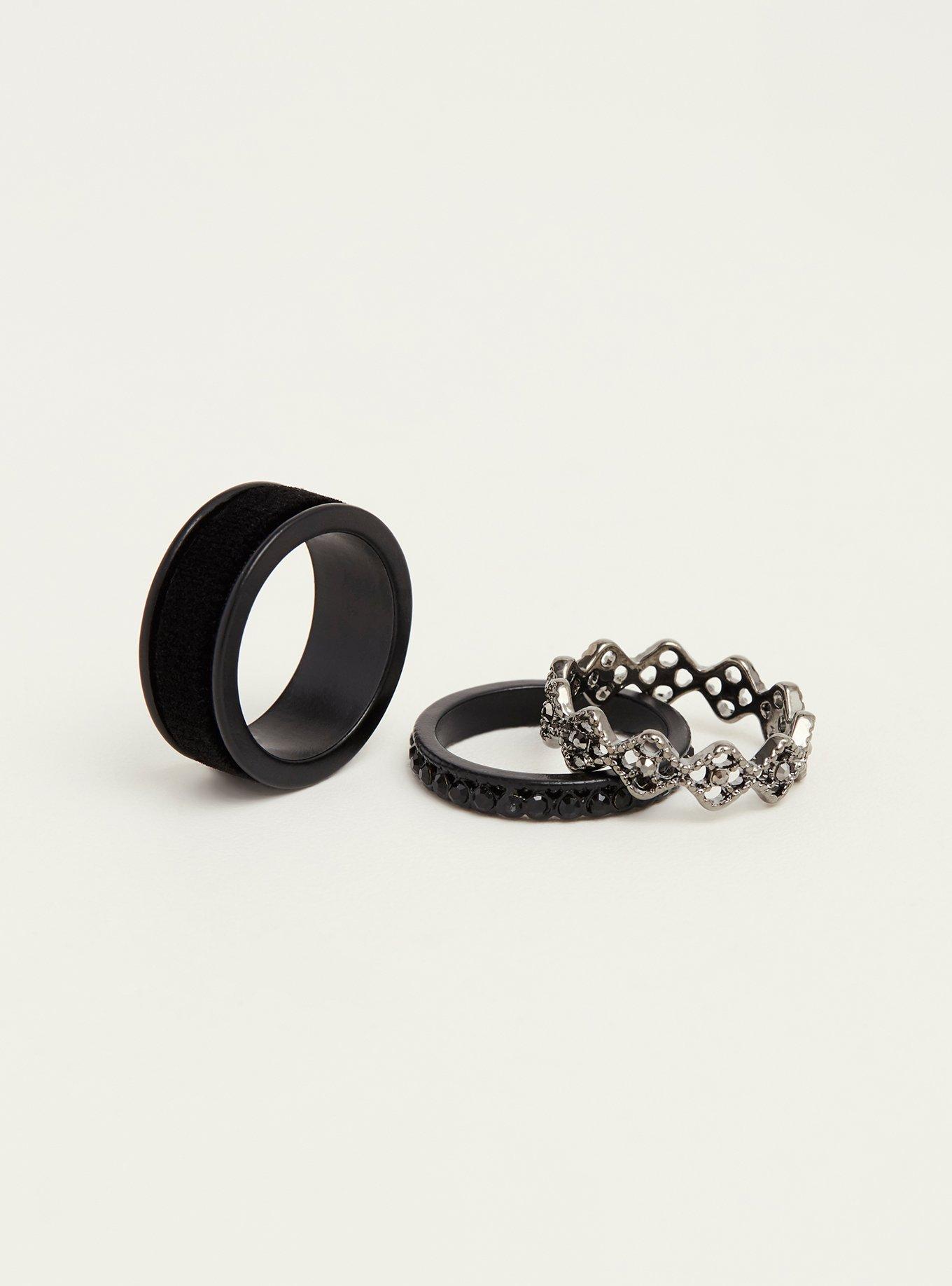 Velvet Hematite Ring Set, HEMATITE, alternate