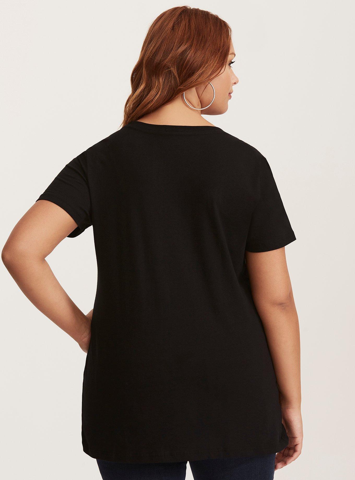 Plus Size Goonies Graphic Black Scoop Tee, DEEP BLACK, alternate