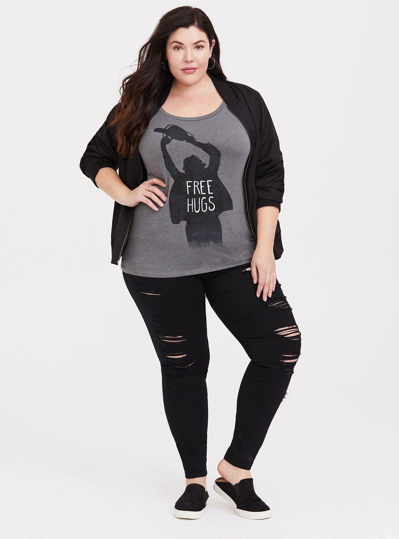 Texas Chainsaw Free Hugs Scoop Tee, MEDIUM HEATHER GREY, alternate