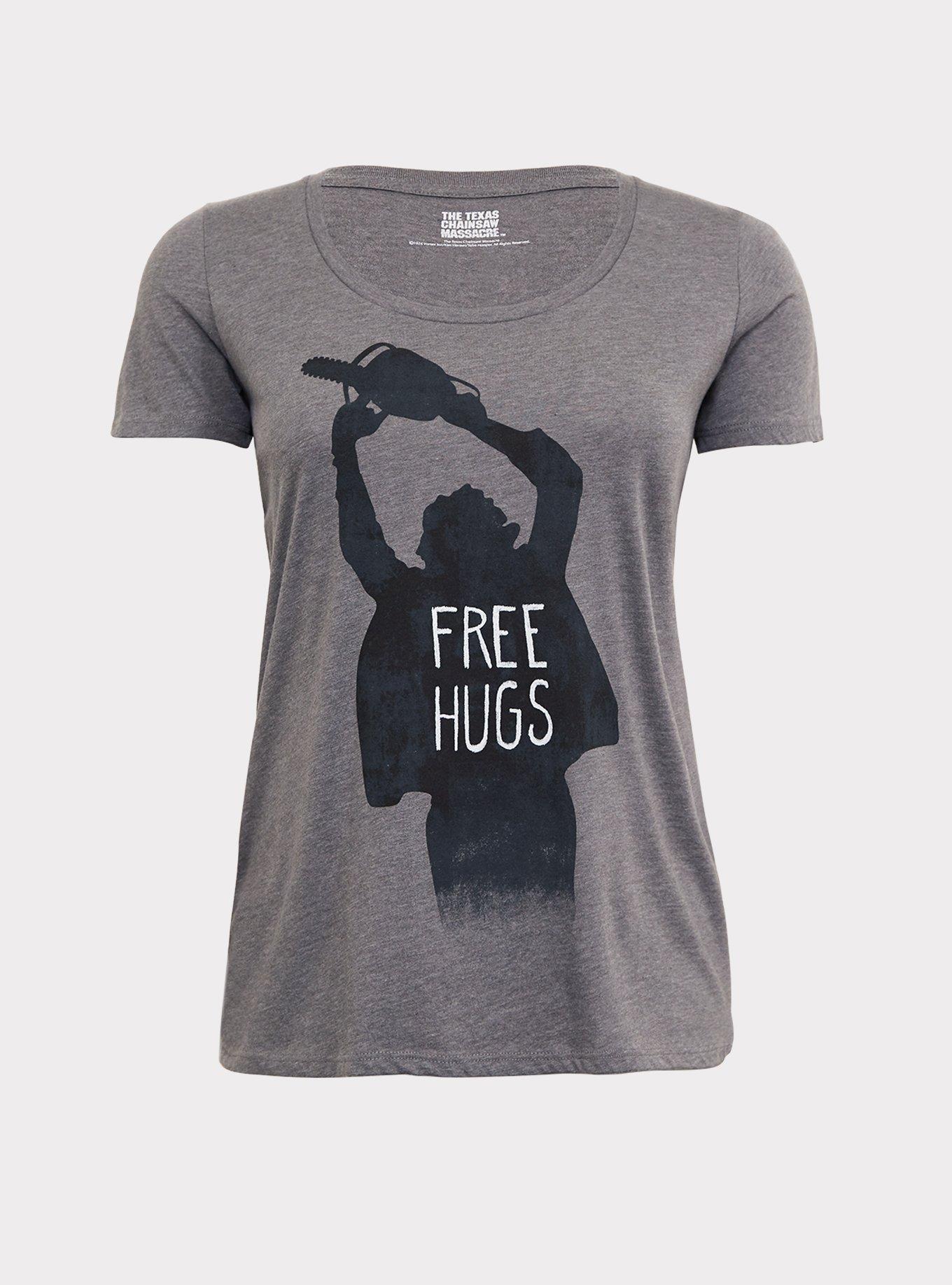 Texas Chainsaw Free Hugs Scoop Tee, MEDIUM HEATHER GREY, hi-res
