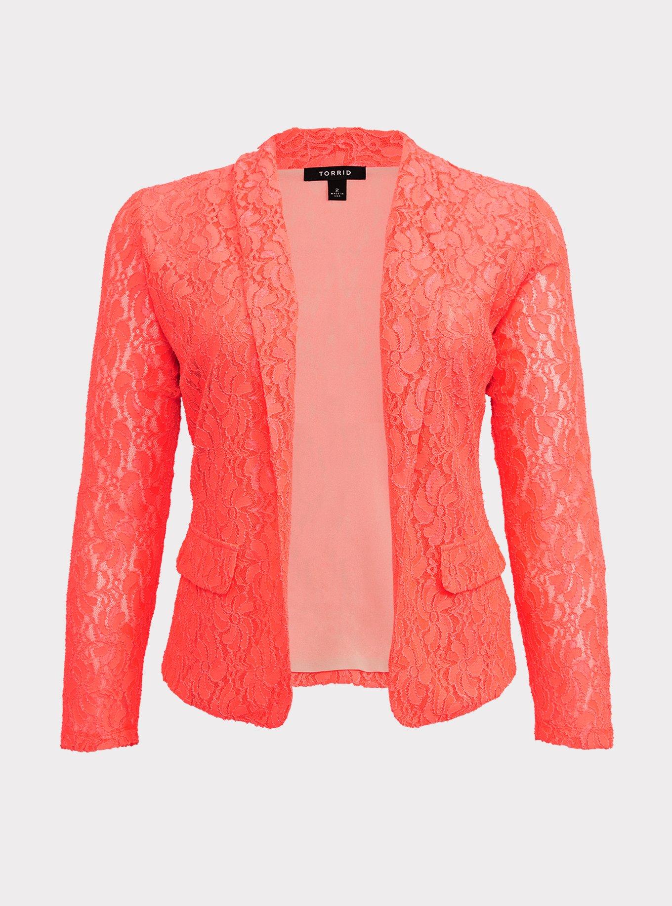 Neon hot sale coral blazer