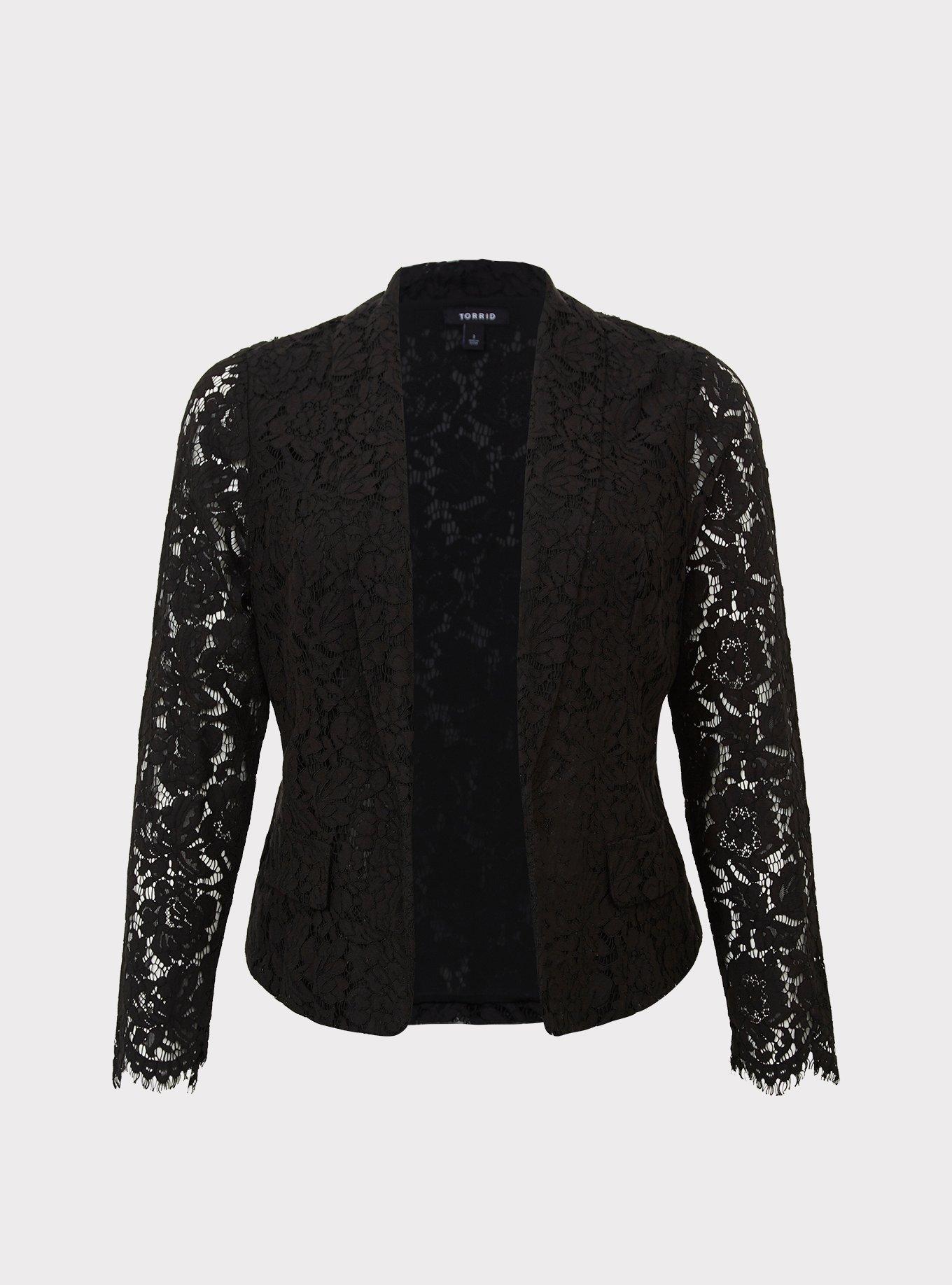 Black Lace Jacket Plus Size