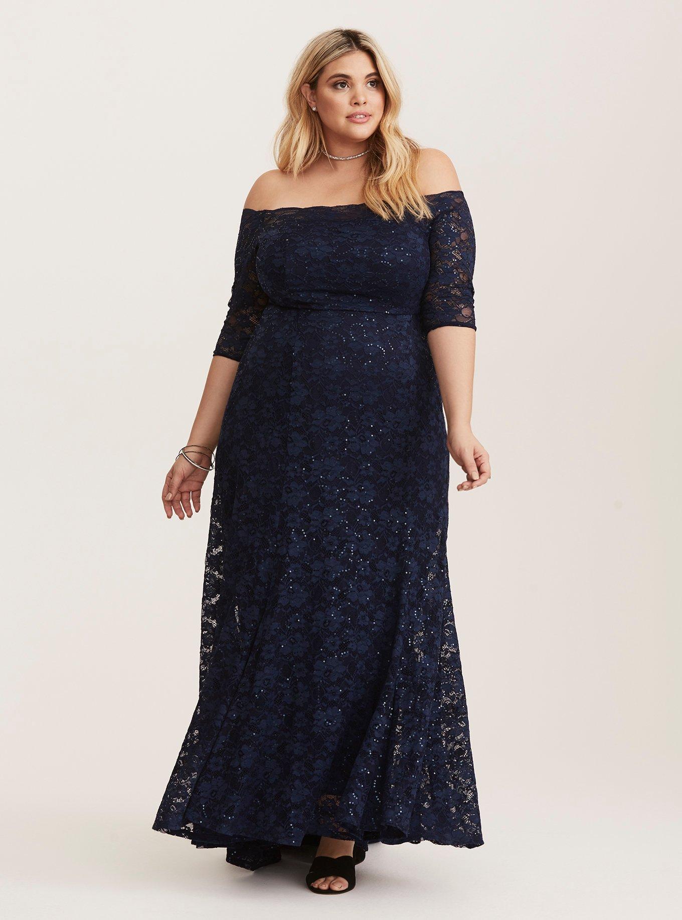 Spread On Sequin Maxi Dress - Navy