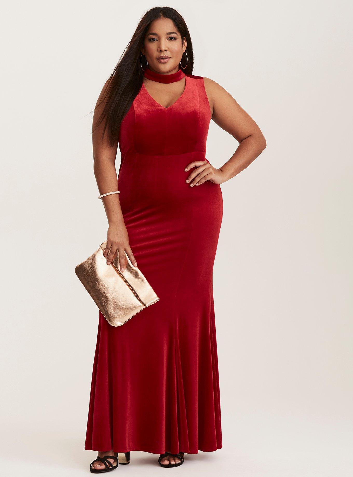Torrid red velvet dress sales