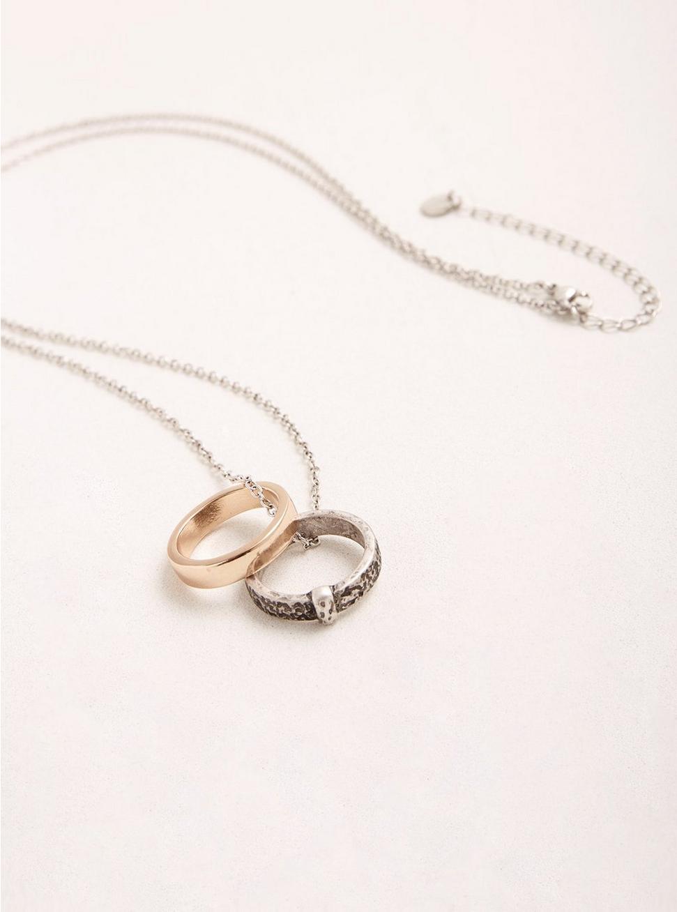 Outlander Wedding Ring Set & Necklace, SILVER, alternate
