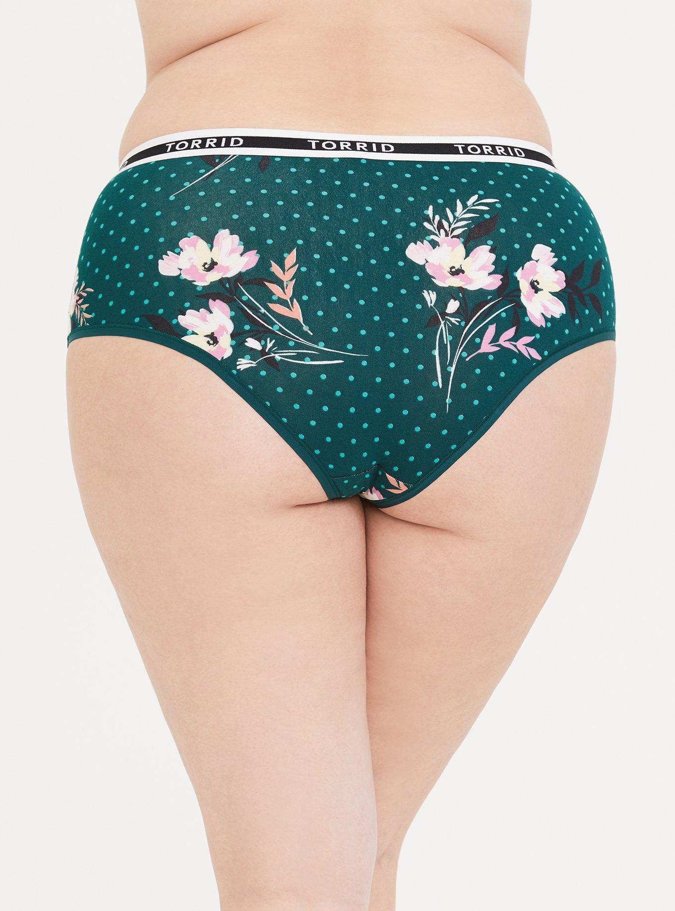 Plus Size - Cotton Mid-Rise Cheeky Logo Panty - Torrid