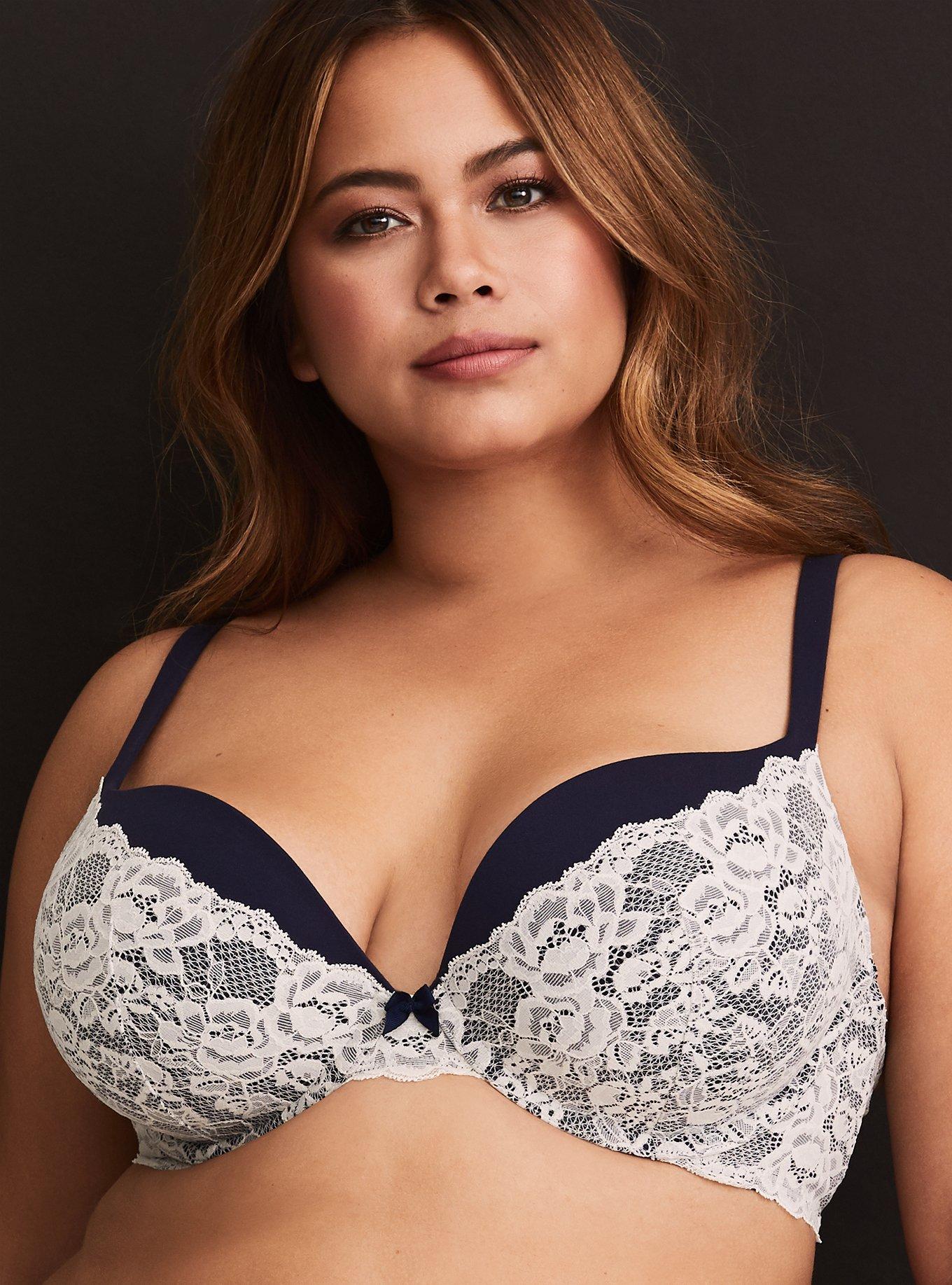 Plus Size - Torrid Curve Body™ Navy Microfiber & Lace Lightly