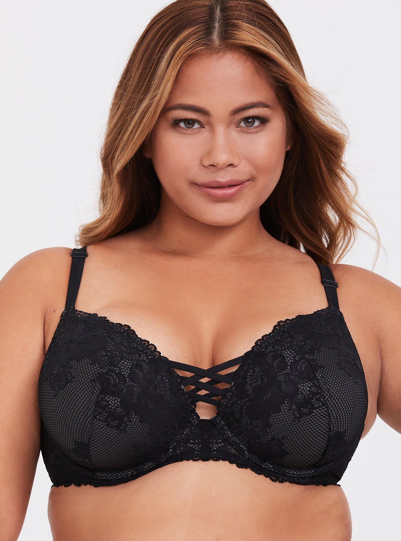 Plus Size Padded Push Up Lace Deep V Low Plunge Bra With Strong Resistance  Hot Selling Low Plunge Brasiere In A, B, C, D, E, And Bone Sizes 32 44  201202 From