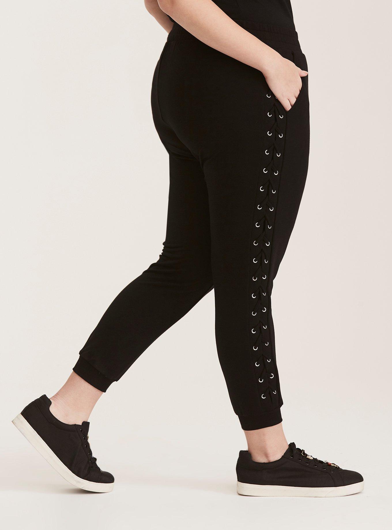 Plus Women's Ponte Ankle Pant with Grommet Details