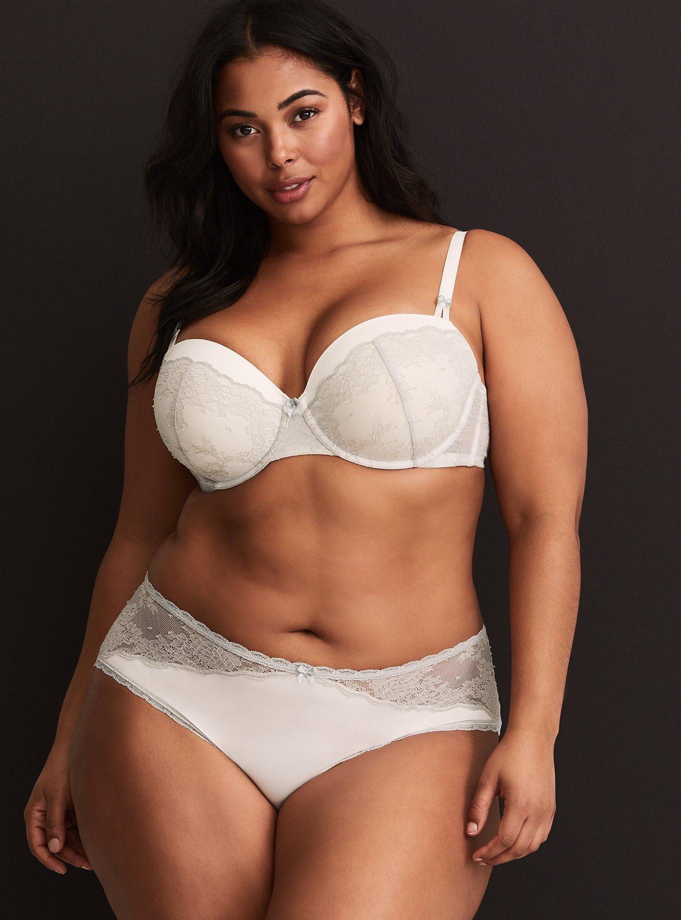 Plus Size - T-Shirt Push-Up Cloud Lace Straight Back Bra - Torrid