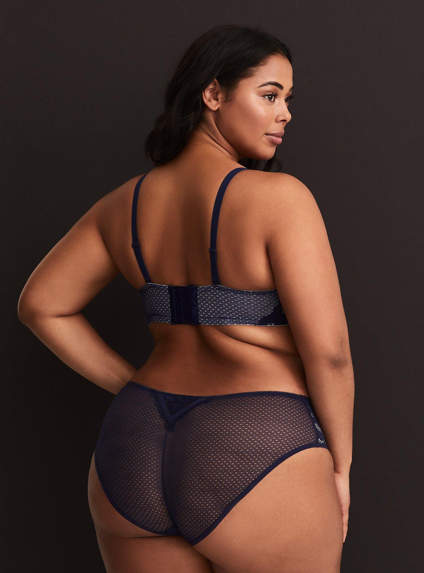 Deep Navy Lace Push-Up Demi Bra, NAVY, alternate