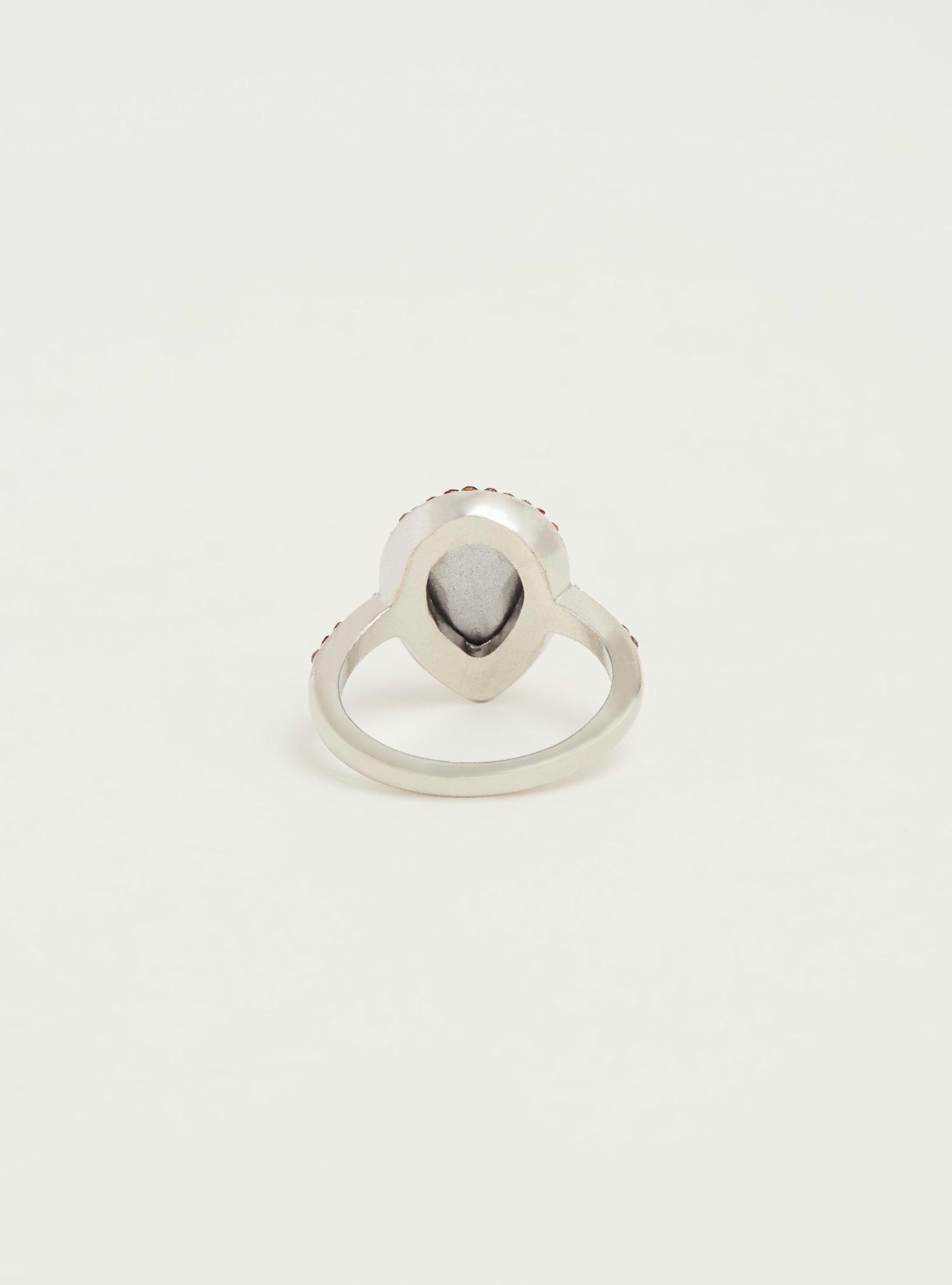 Plus Size Teardrop Embellished Ring, RED, alternate