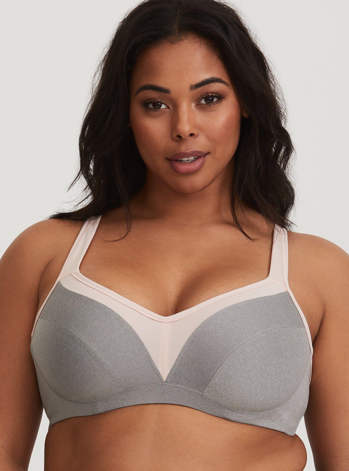 Grey And Black Torrid Active Underwire Maximum Support Sports Bra ~ Size 42B