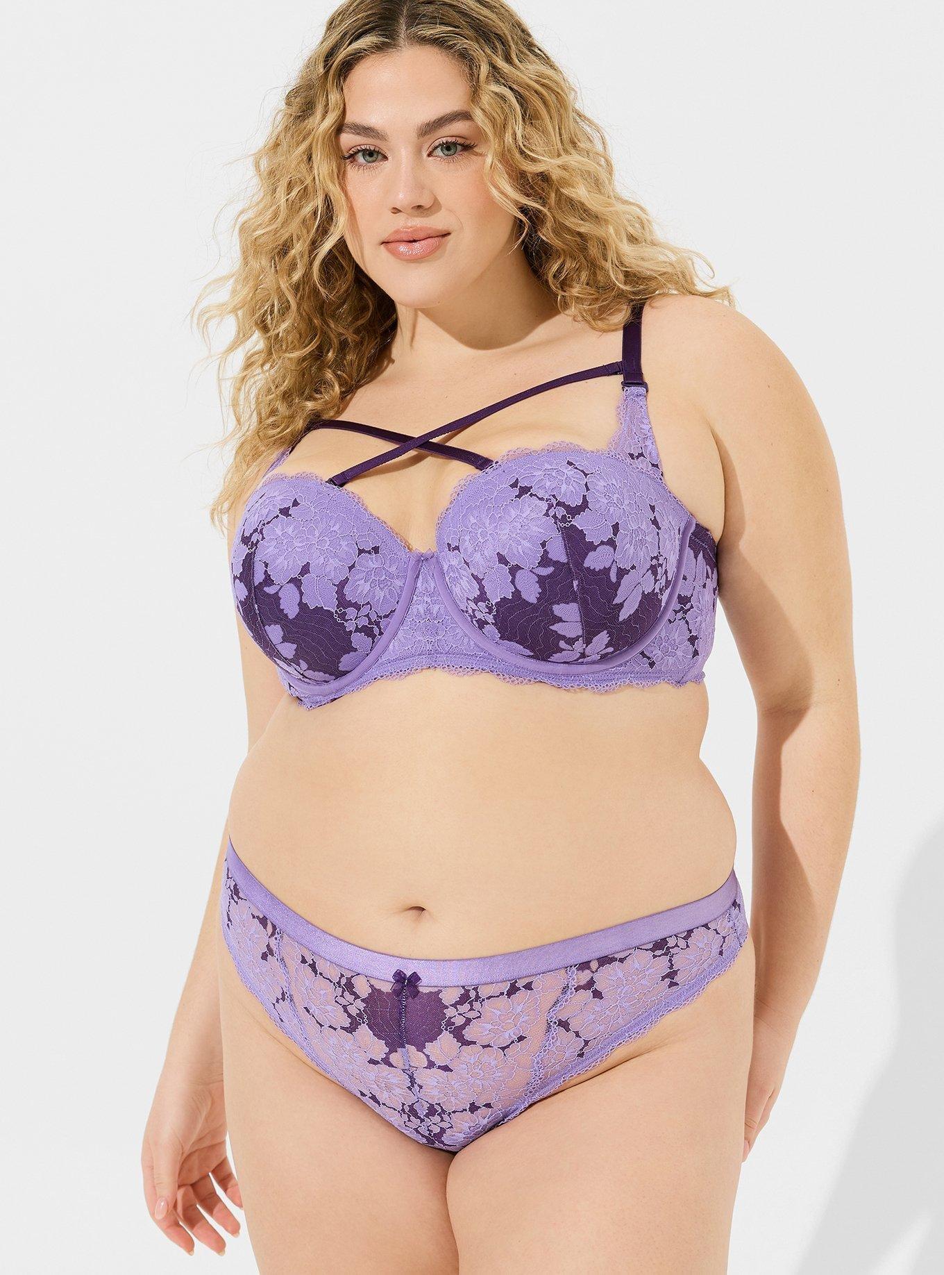 Mauve Purple Plus Size Bra & Panty Sets (Women's)