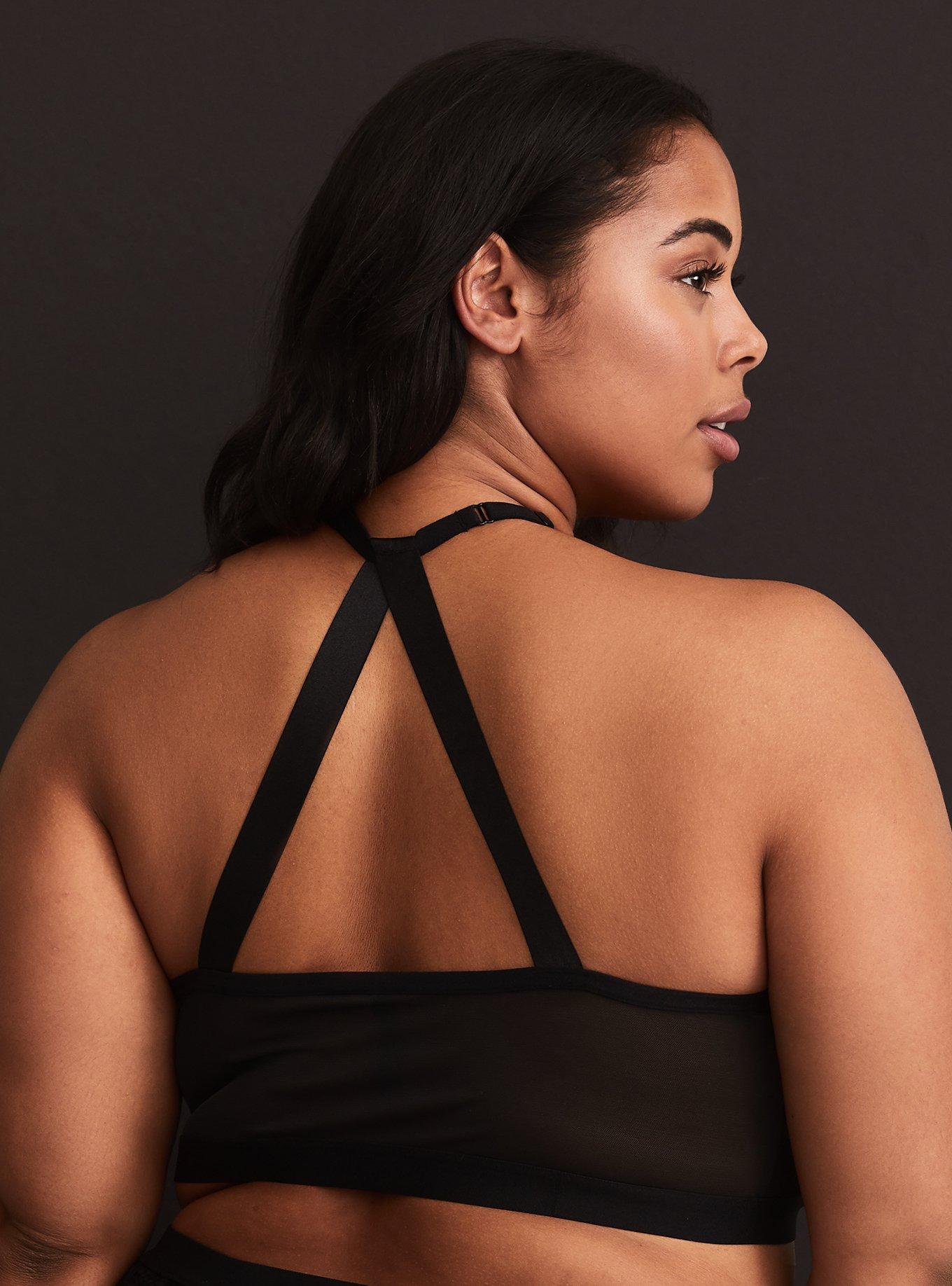 Plus Size - Overt Strappy Mesh Wireless Bralette - Torrid