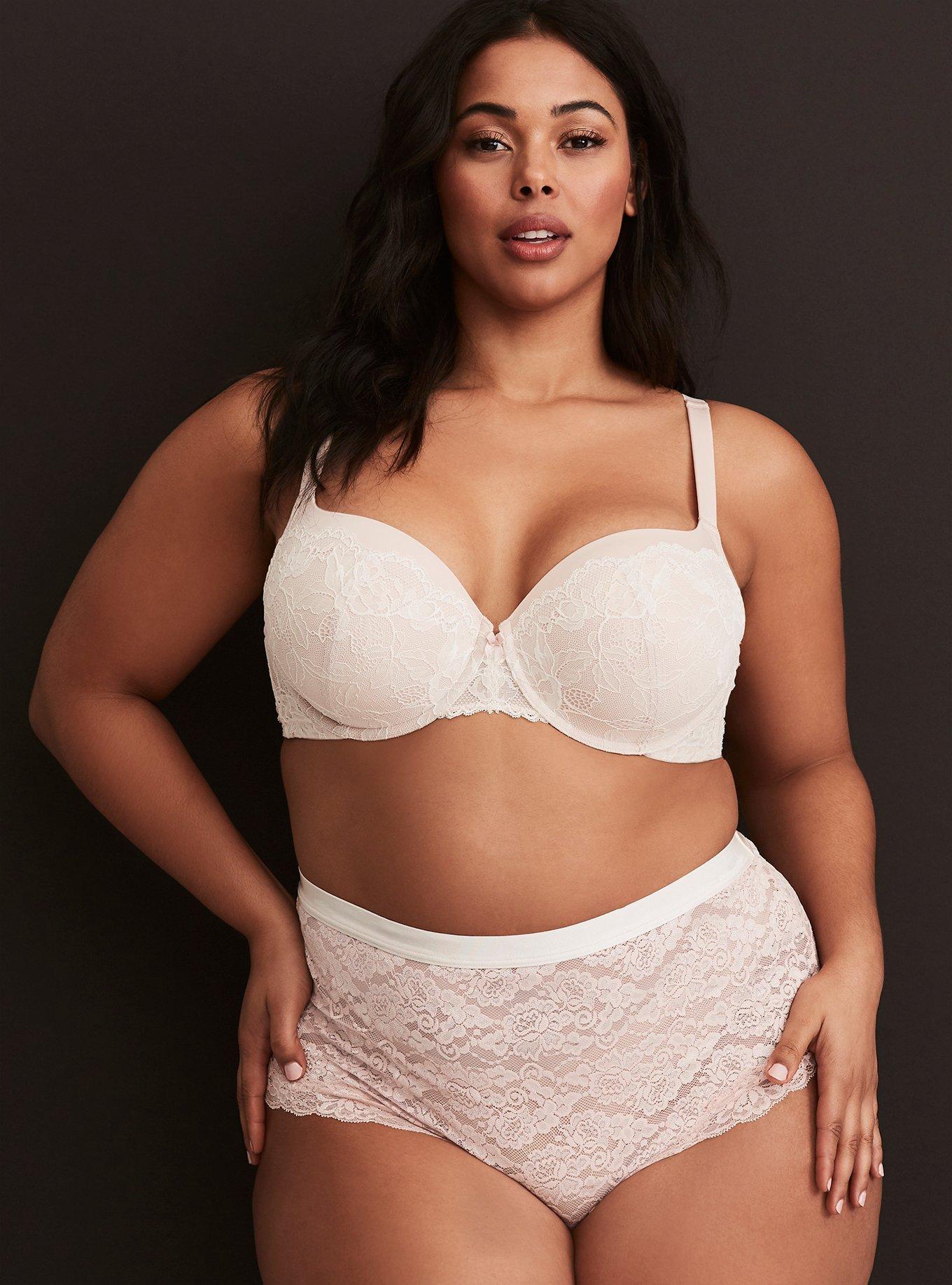 Light Pink Floral Lace Push-Up Balconette Bra, LIGHT PINK, alternate