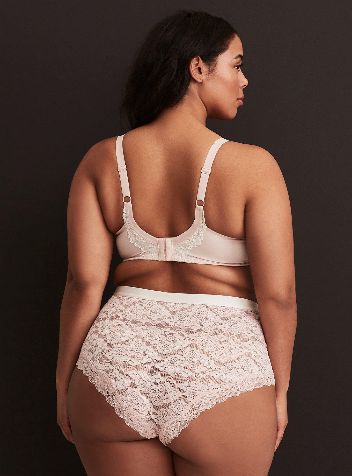 Light Pink Floral Lace Push-Up Balconette Bra, LIGHT PINK, alternate