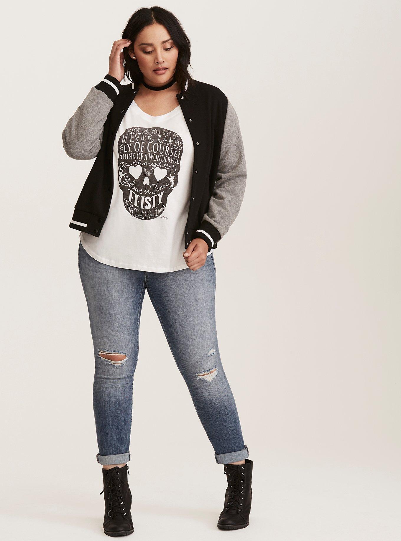 Plus Size Disney Peter Pan Neverland Skull Raglan Tee, CLOUD DANCER, alternate
