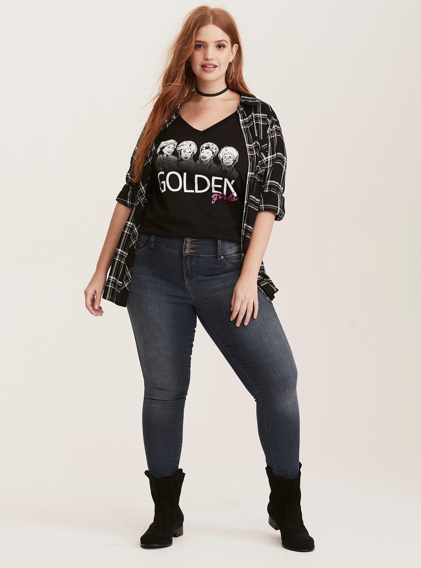 Golden Girls V-Neck Tee, DEEP BLACK, alternate