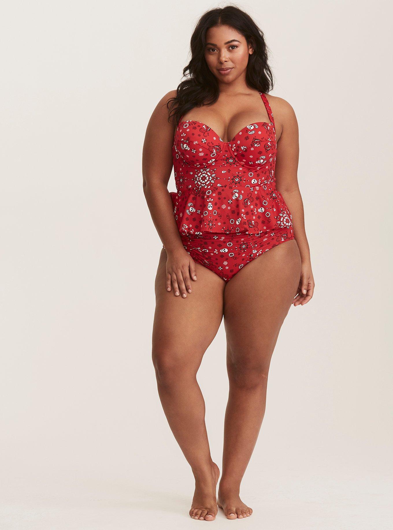 Plus Size - Underwire Push-Up Peplum Tankini - Torrid