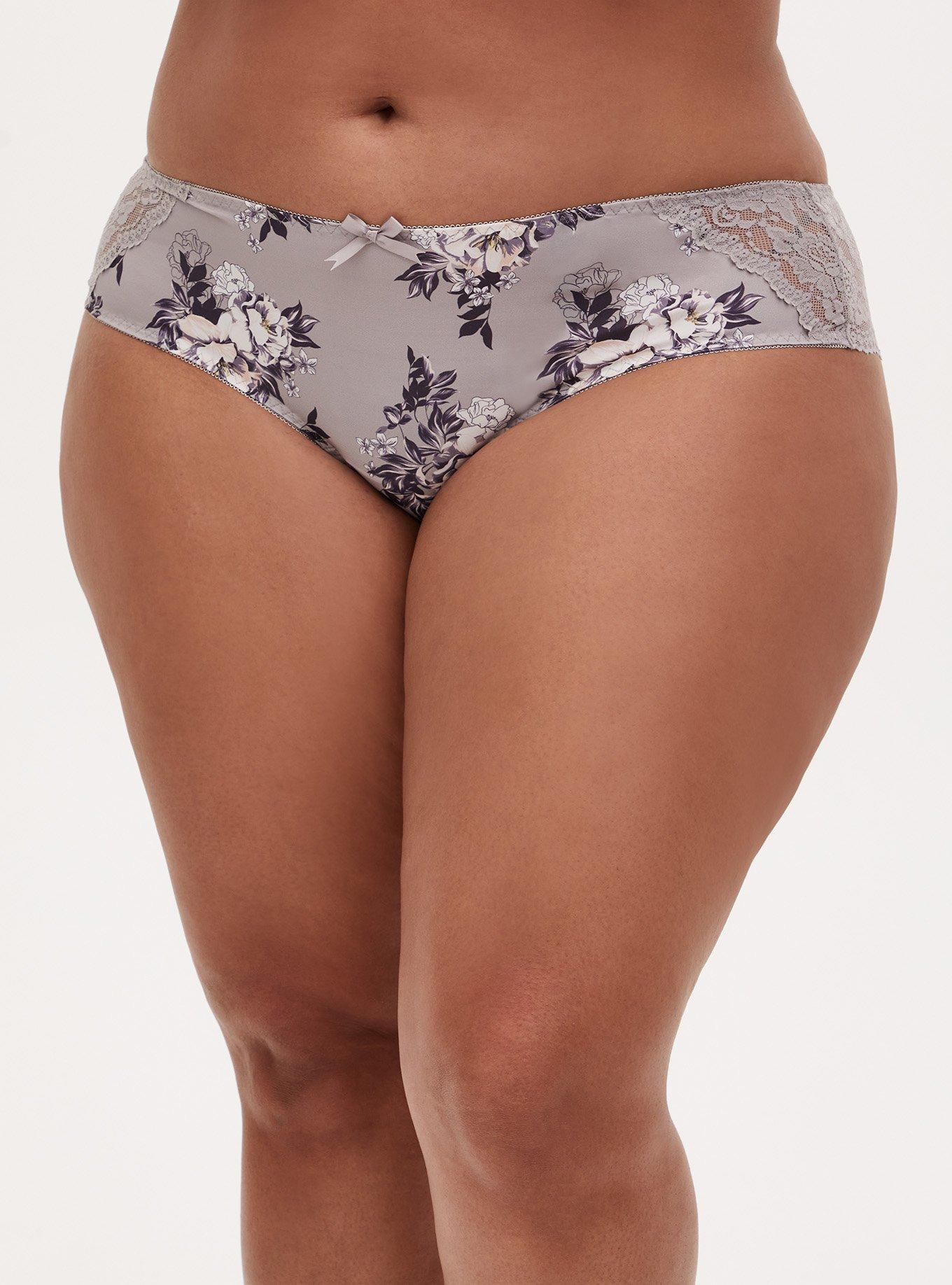 Floral Lace Shiny Sexy Hipsters Panties
