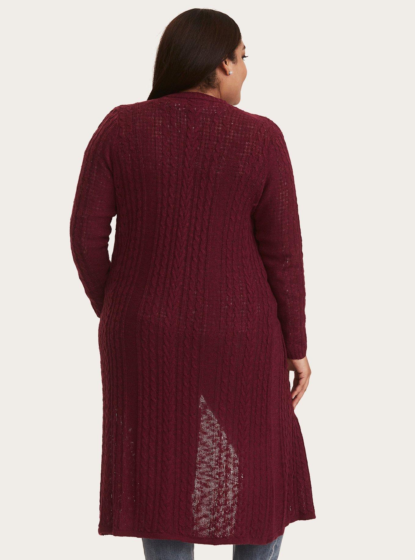 Duster Open Front Sweater, PURPLE, alternate