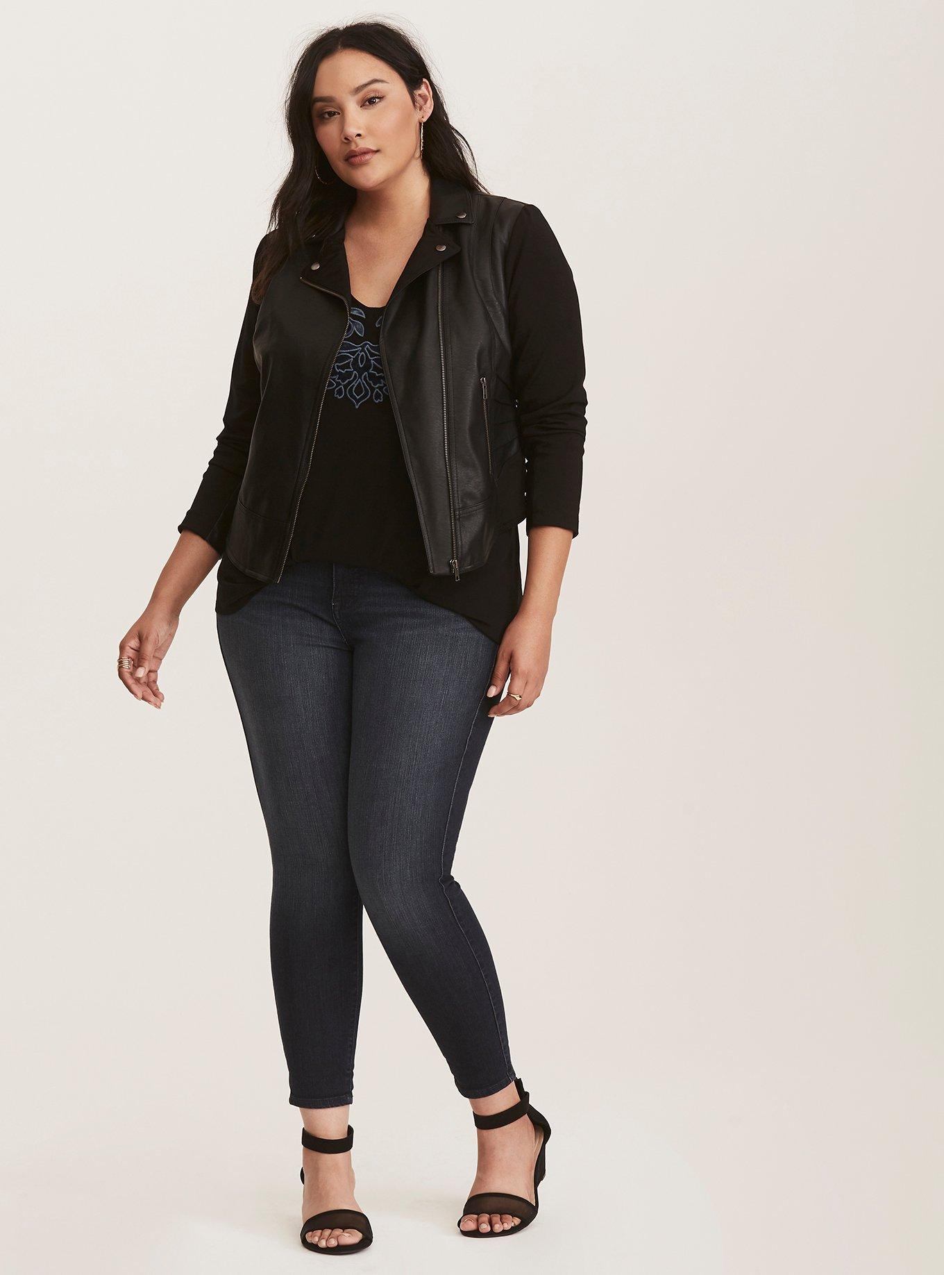 Plus Size Black & Navy Velvet Mesh Tank, DEEP BLACK, alternate