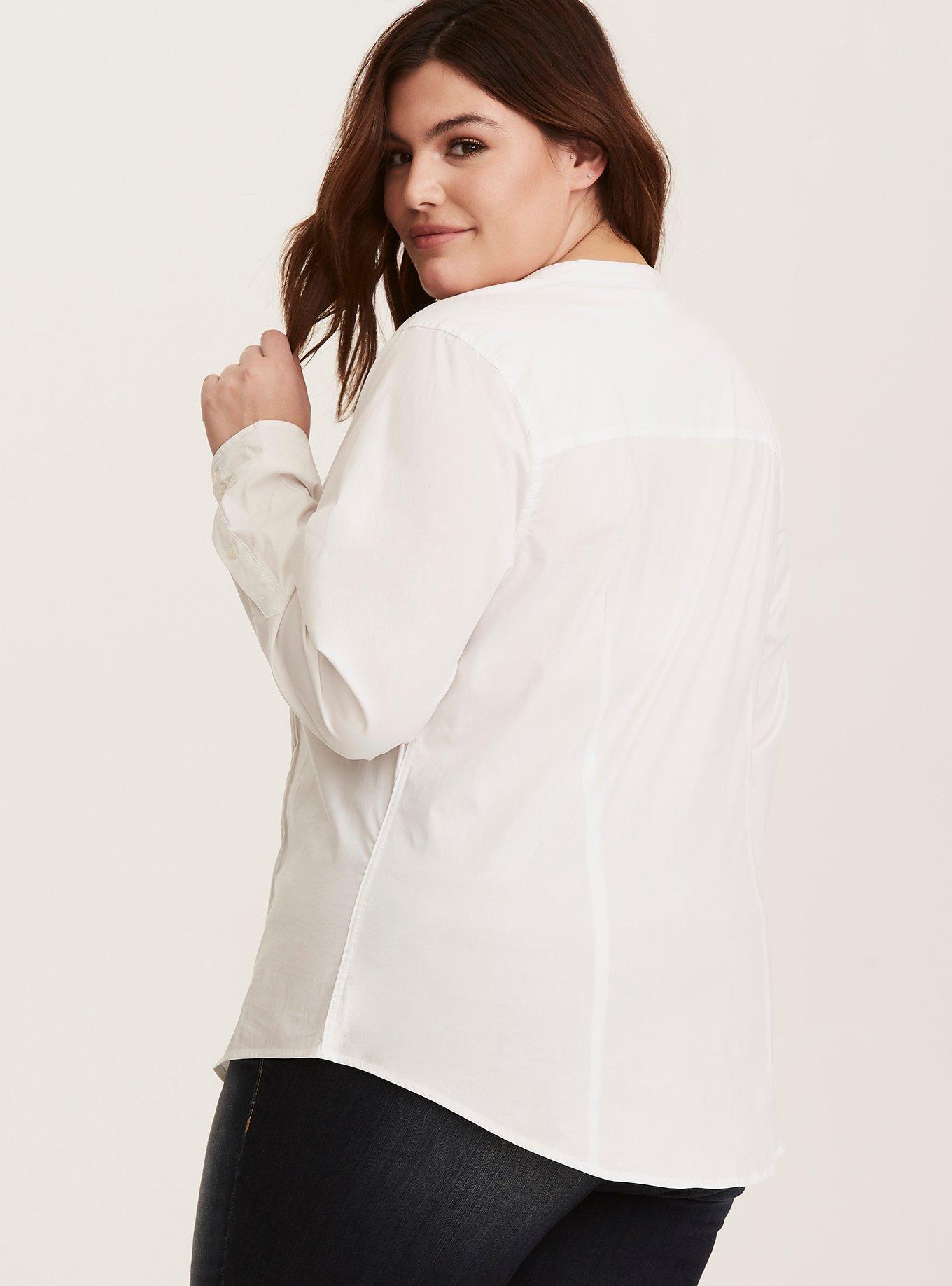 White Button Front Tuxedo Shirt, BRIGHT WHITE, alternate