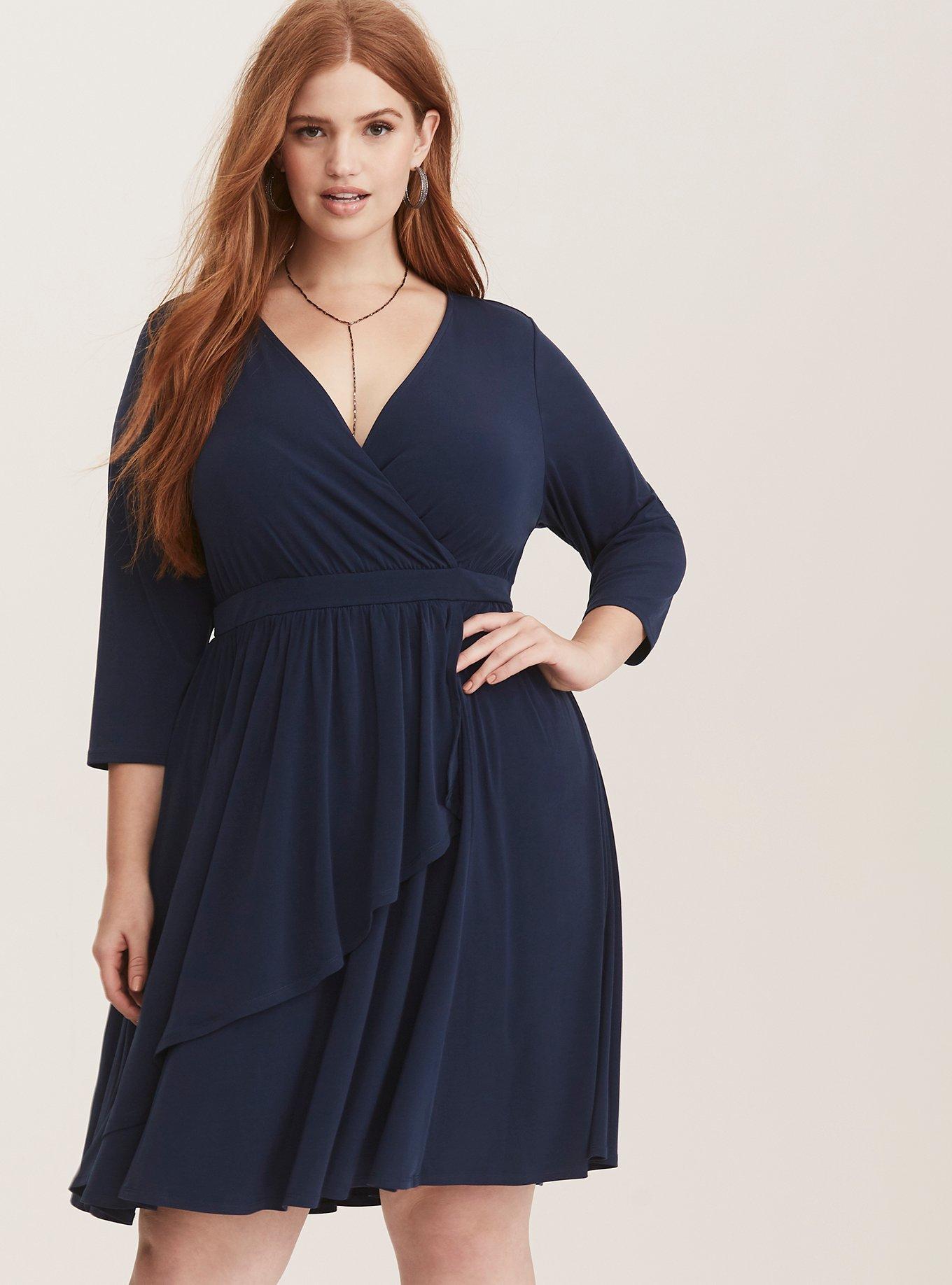 knee length dresses for ladies WRAP FRONT GEOMETRIC KNIT MINI DRESS – AKIRA main image 0