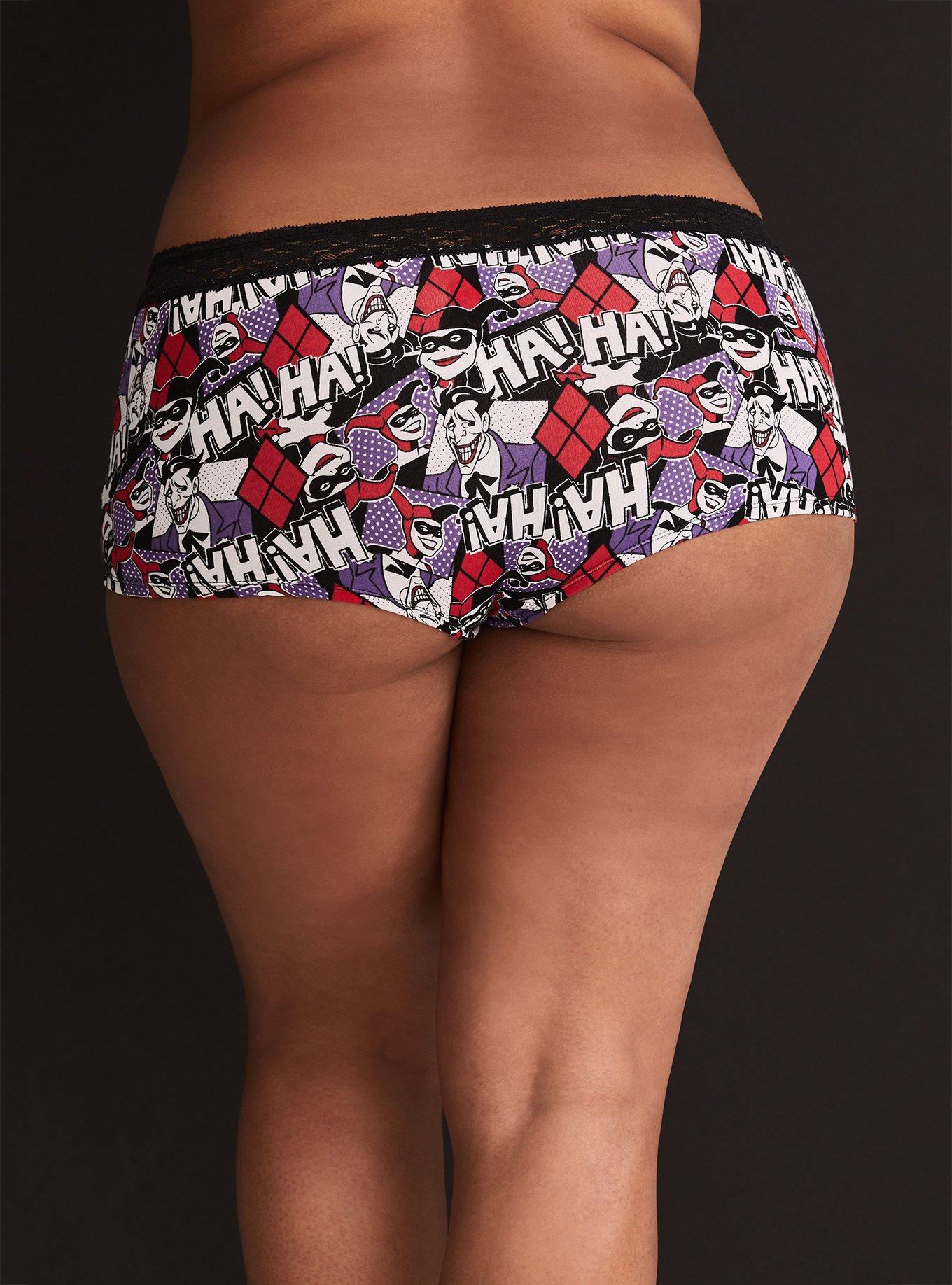 Harley Quinn Print Lacey Women's Underwear Panties Red