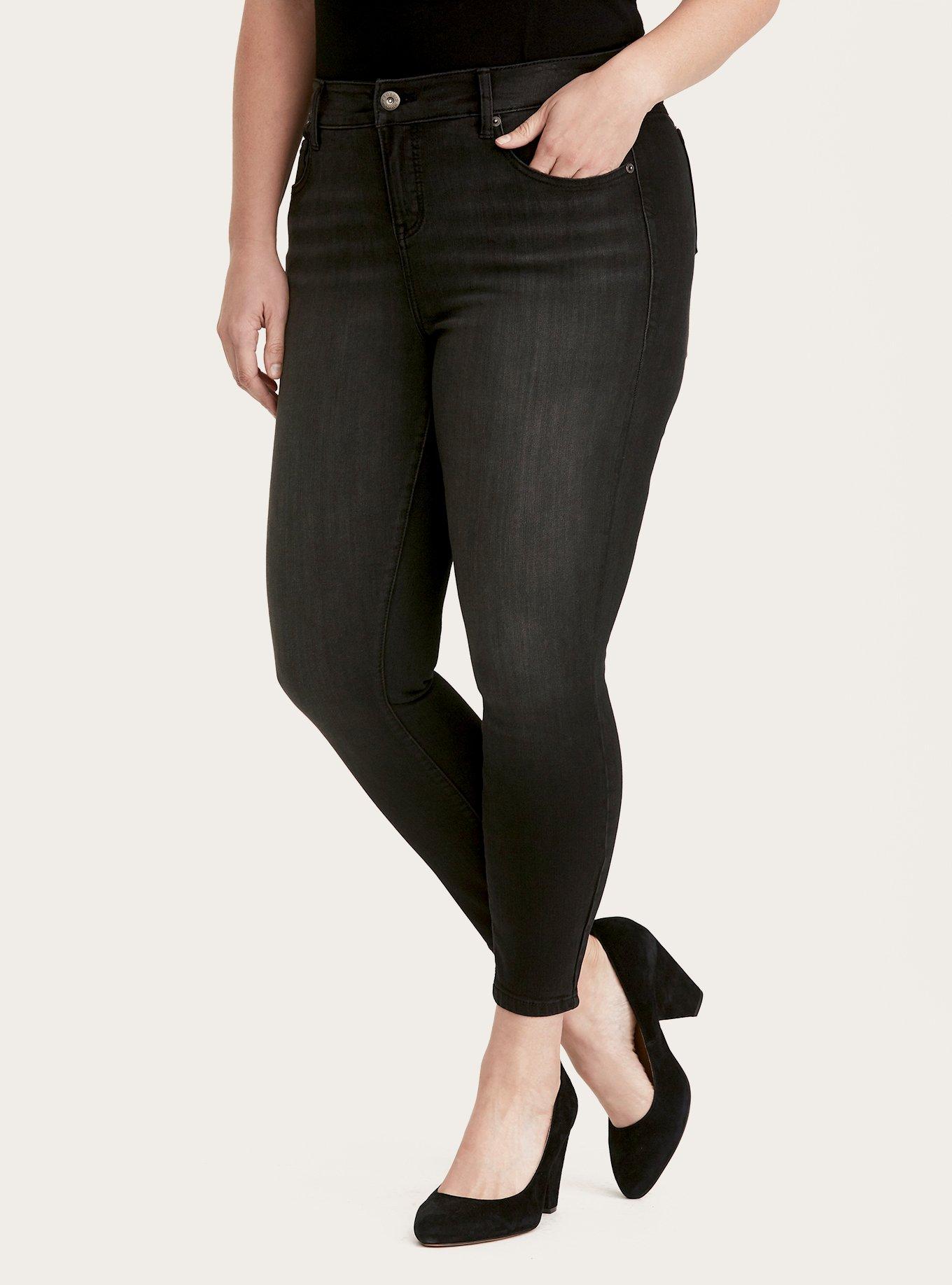 Premium Stretch High-Rise Curvy Skinny Jeans - Black Wash, DEAD OF NIGHT, alternate