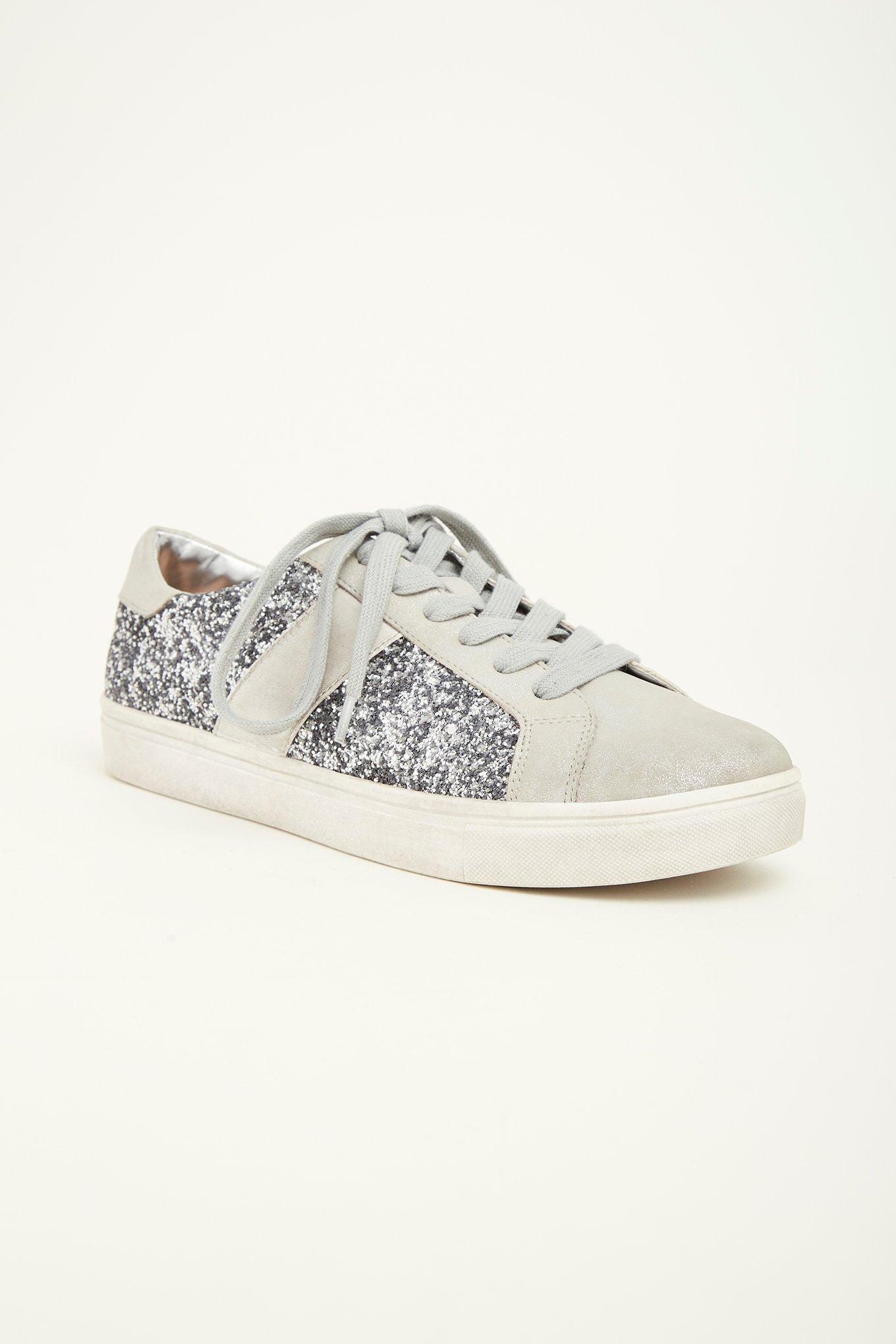 Wide width store glitter sneakers